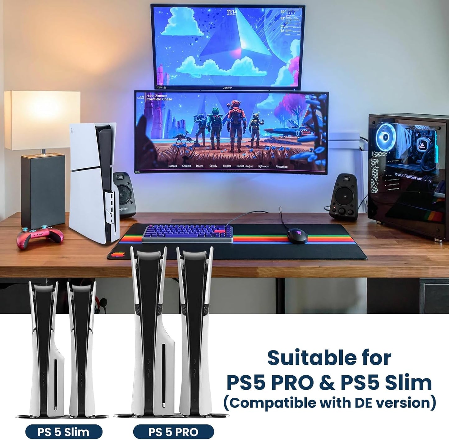 USB Hub for PS5 Slim & PS5 Pro USB Port Extender High-Speed Expansion Hub Extender PlayStation 5 Slim & PlayStation 5 Pro Adapter with 3 USB + 2 Type C Port(One Up to 10Gbps)