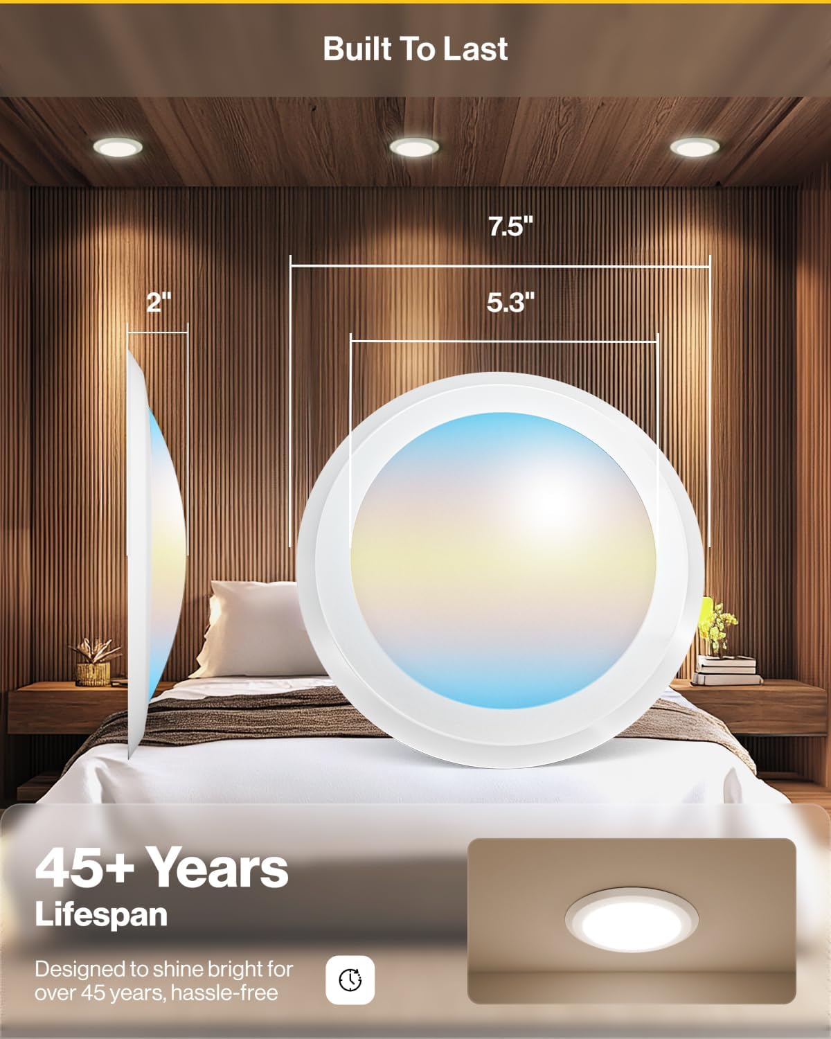 Sunco 24 Pack LED Disc Lights Ceiling 6 Inch, Flush Mount Disk Light, Recessed Can Lighting, 1050 LM, 15W (75W Equivalent), Selectable CCT 3000K/4000K/5000K/6000K/6500K, Dimmable, Damp Rated ETL