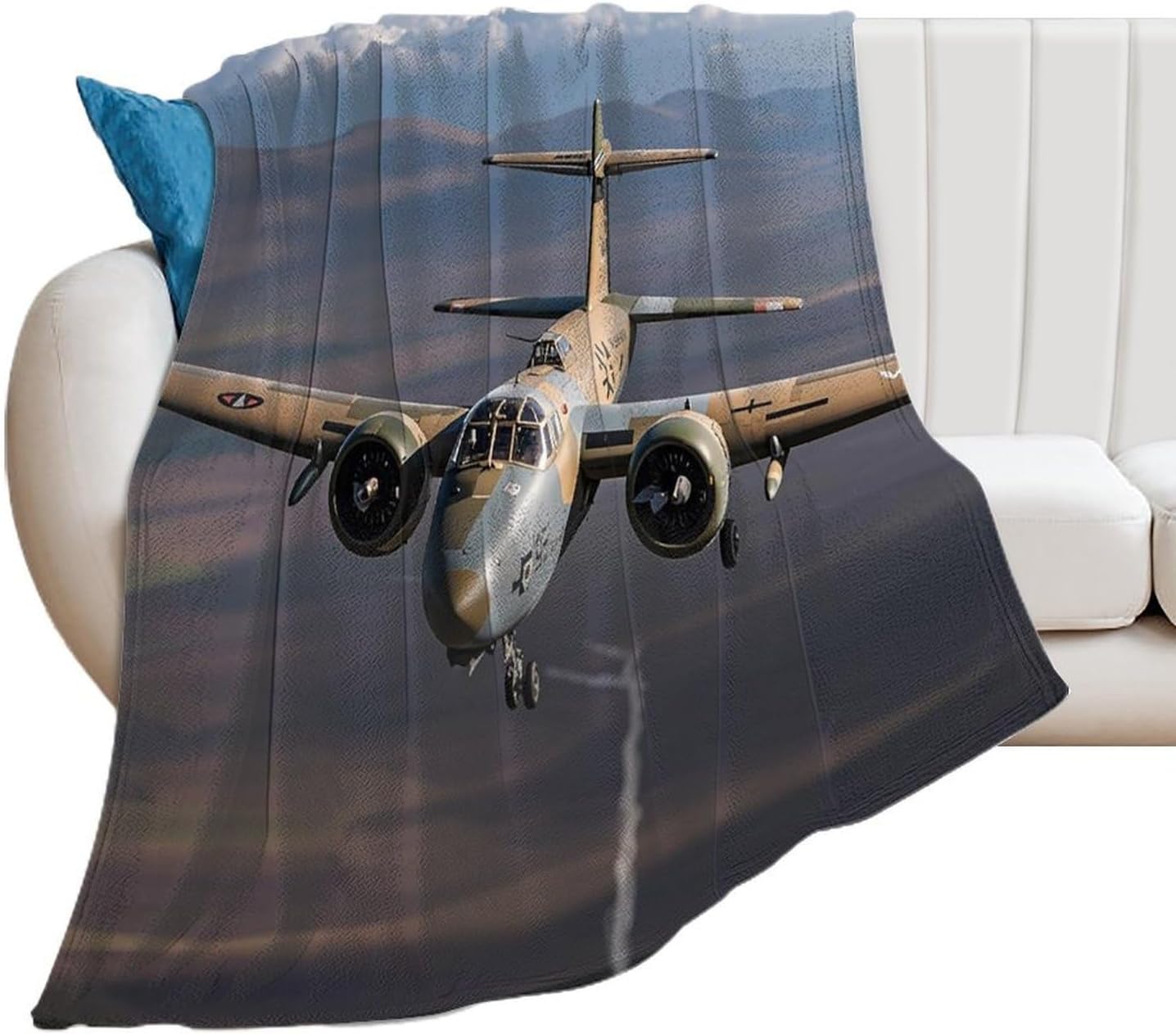 US Army Plane Blanket Super Soft Lightweight Throw Blanket Cute Cozy Warm Bed Blanket Decorative Fuzzy Blanket All-Season Home Decor Gift for Sofa Couch Living Room 50"*60"（130 * 150cm）