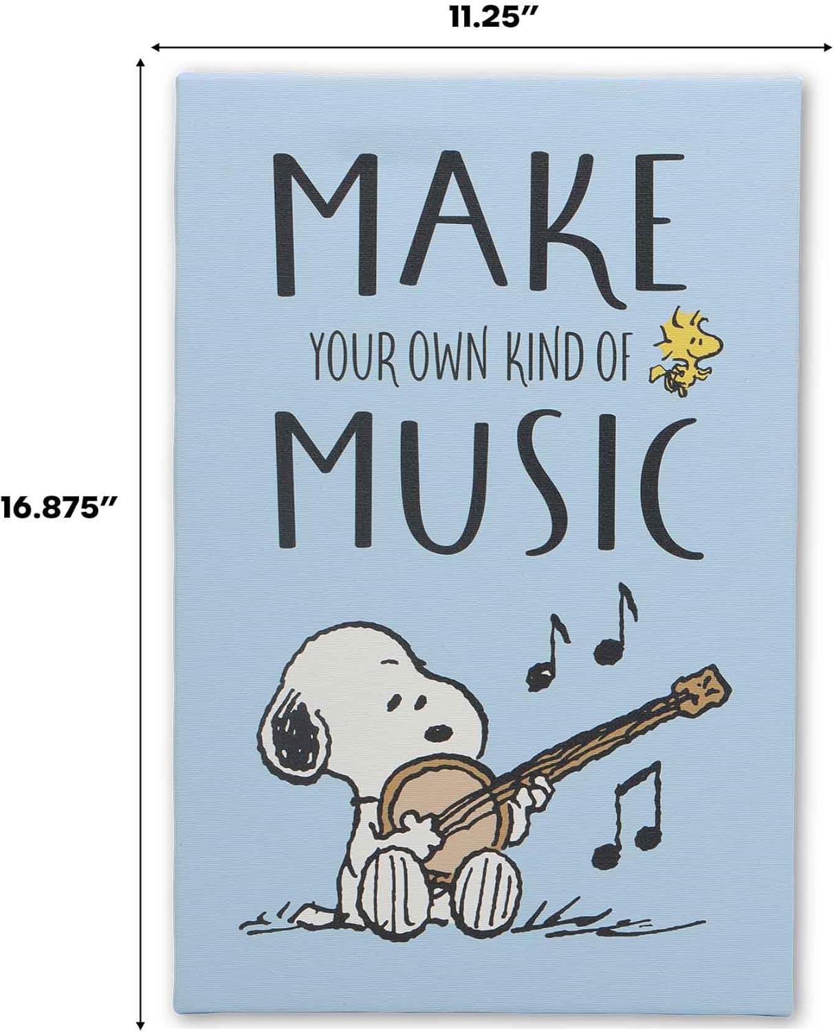 Open Road Brands Peanuts Snoopy Make Your Own Music Gallery Wrapped Canvas Wall Decor - Fun Snoopy Picture for Home or Classroom