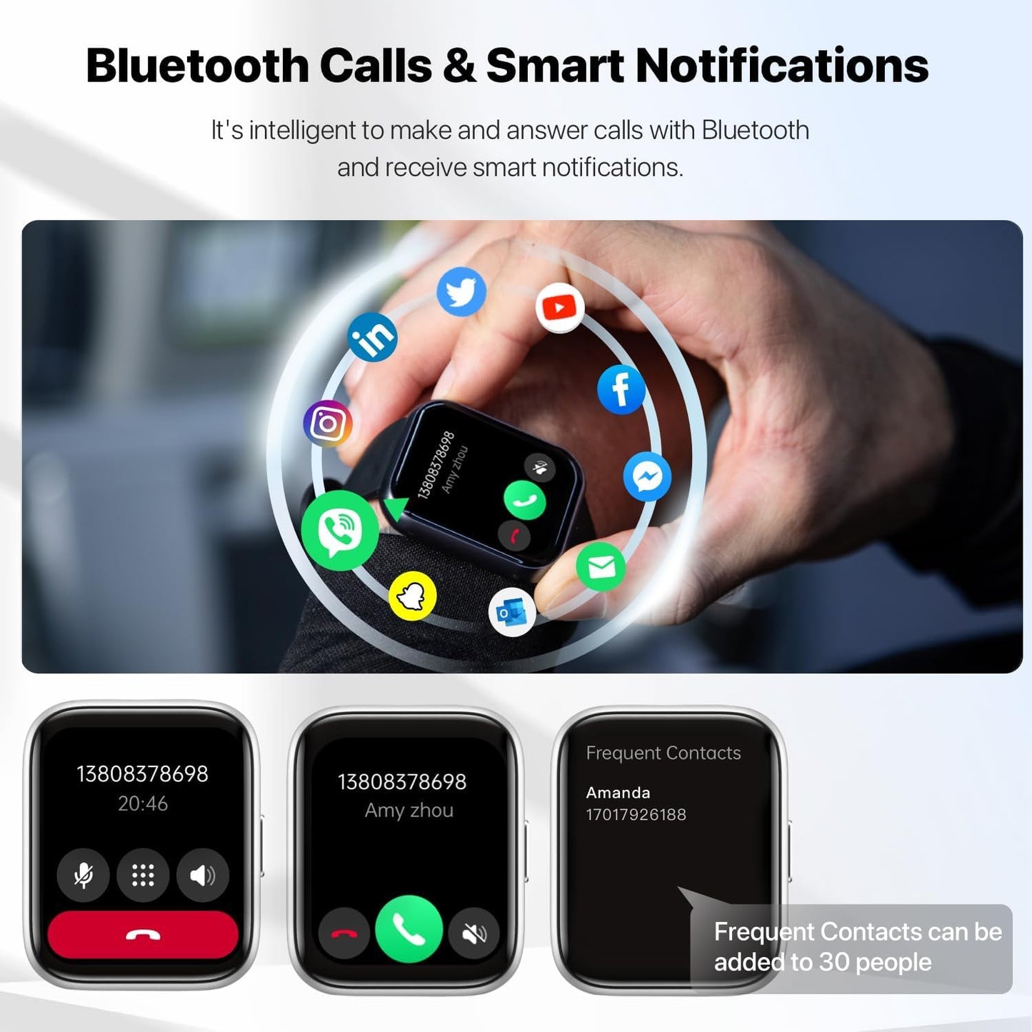 Smart Watches for Men Women - 1.83" HD 2025 Fitness Tracker with 100 Sports Modes, Heart Rate/Sleep Monitor, Bluetooth Call & Music Control IP68 Waterproof for iPhone/Android