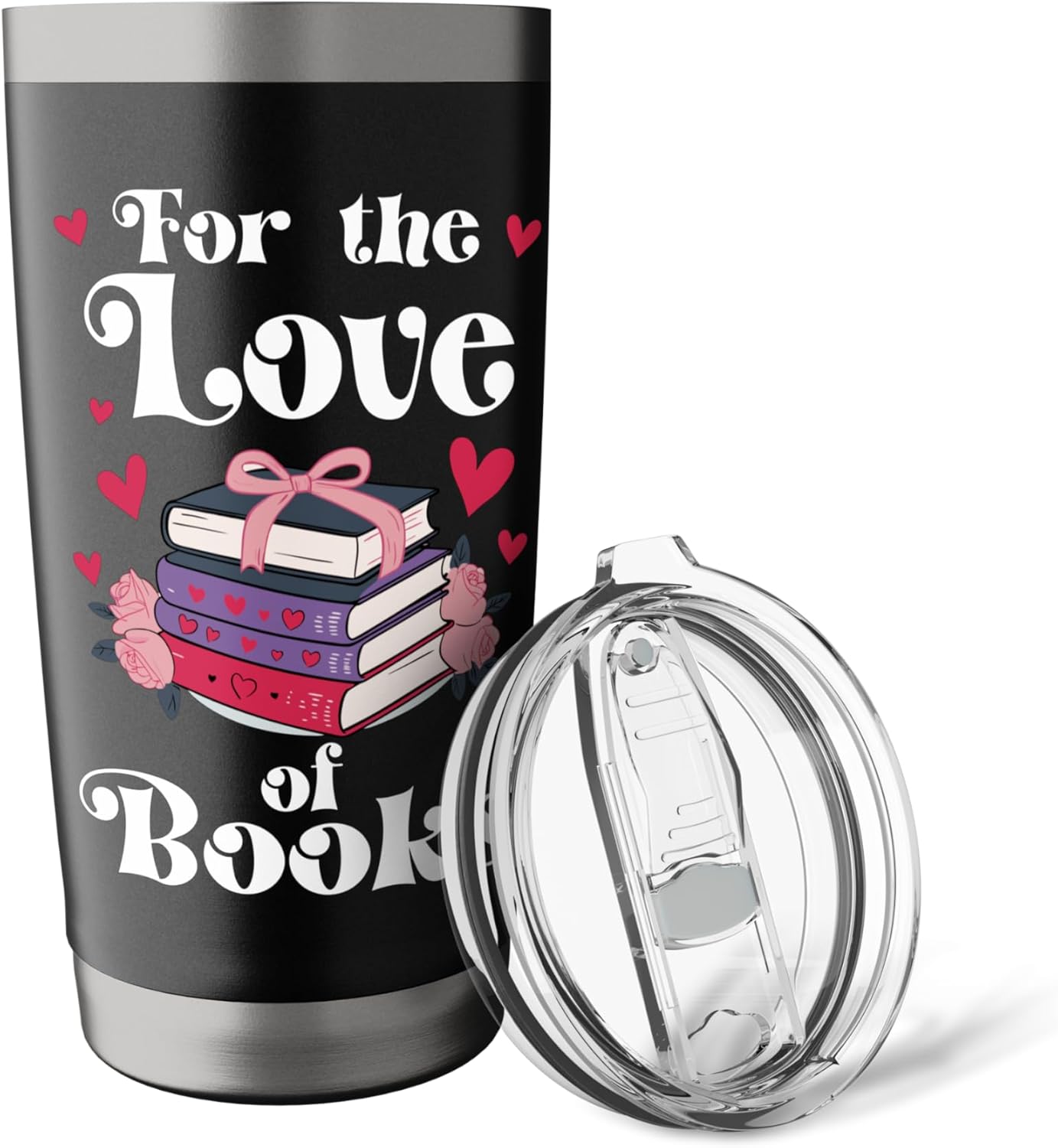 For the Love of Books are My Valentine I Love Book Reading Stainless Steel Insulated Tumbler