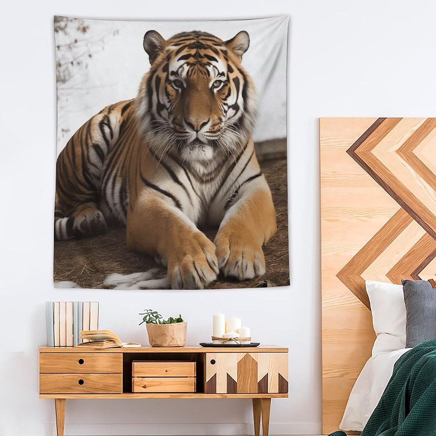 FodPand Big Tiger Tapestry Anti-fading Wall Tapestry with Installation Kit Backdrop Banner Multipurpose Aesthetic Tapestries Boho Wall Art Hanging Decorative Blanket 50"x60"