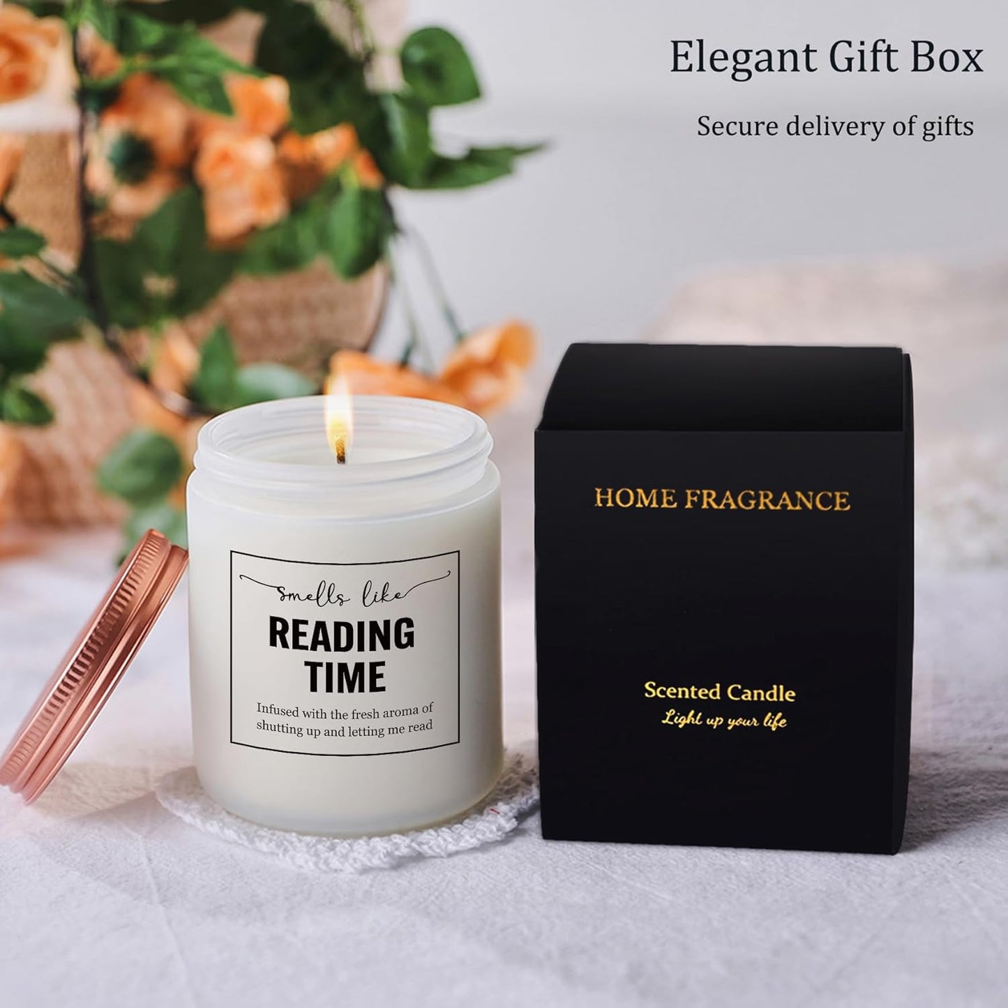 Funny Reading Gifts for Book Lovers, Bookish Gift for Readers - Women Christmas, Birthday Gifts for Librarian or Writers - Lavender Candle