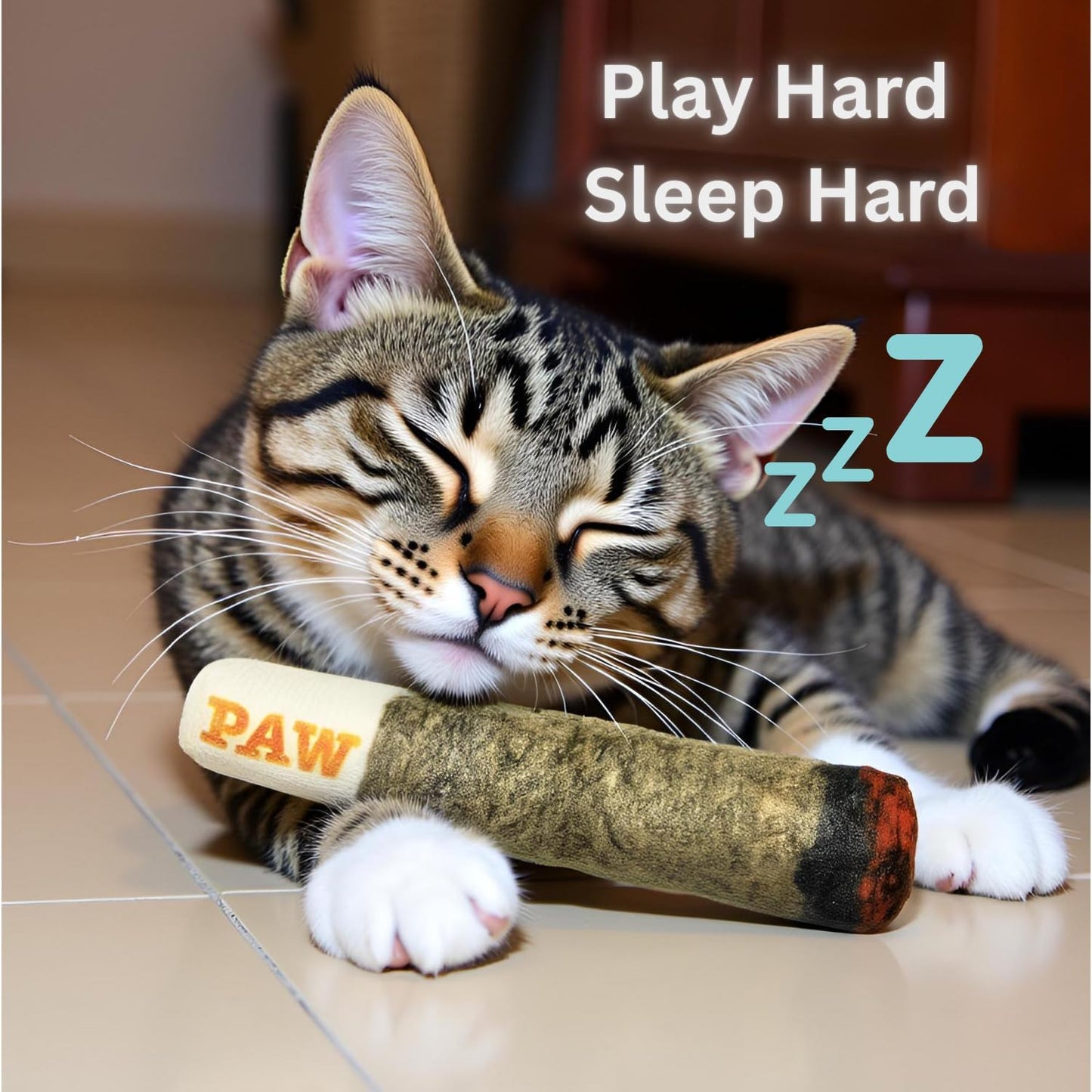 Nestpark Cat Doobie Catnip Cat Toy - Crinkle Kitten Kicker with Extra Strong Catnip - Funny Interactive Cat Toy Indoor Cat Gifts