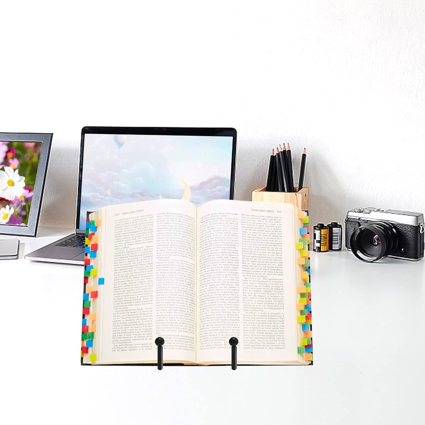 Ouskr 4 Pcs 4-1/4 Inch Plate Stands for Display, Metal Iron Picture Frame Holders Stand for Book Photo Small Easels Plaque Dish Art Tabletop Decorative Black