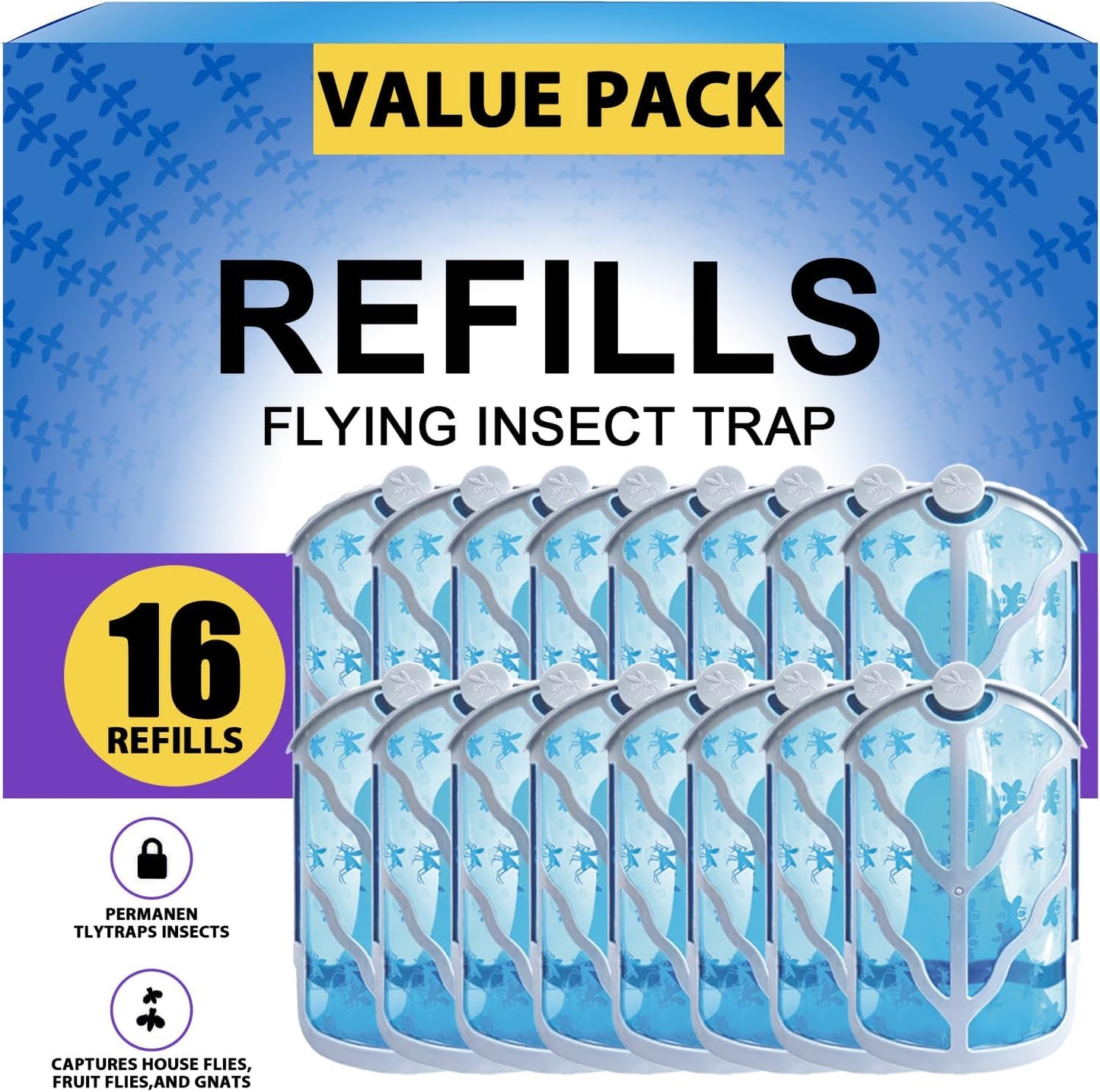 16 Pack Refills Cartridge Compatible with Flying Insect Trap M364 M364A and Max, White
