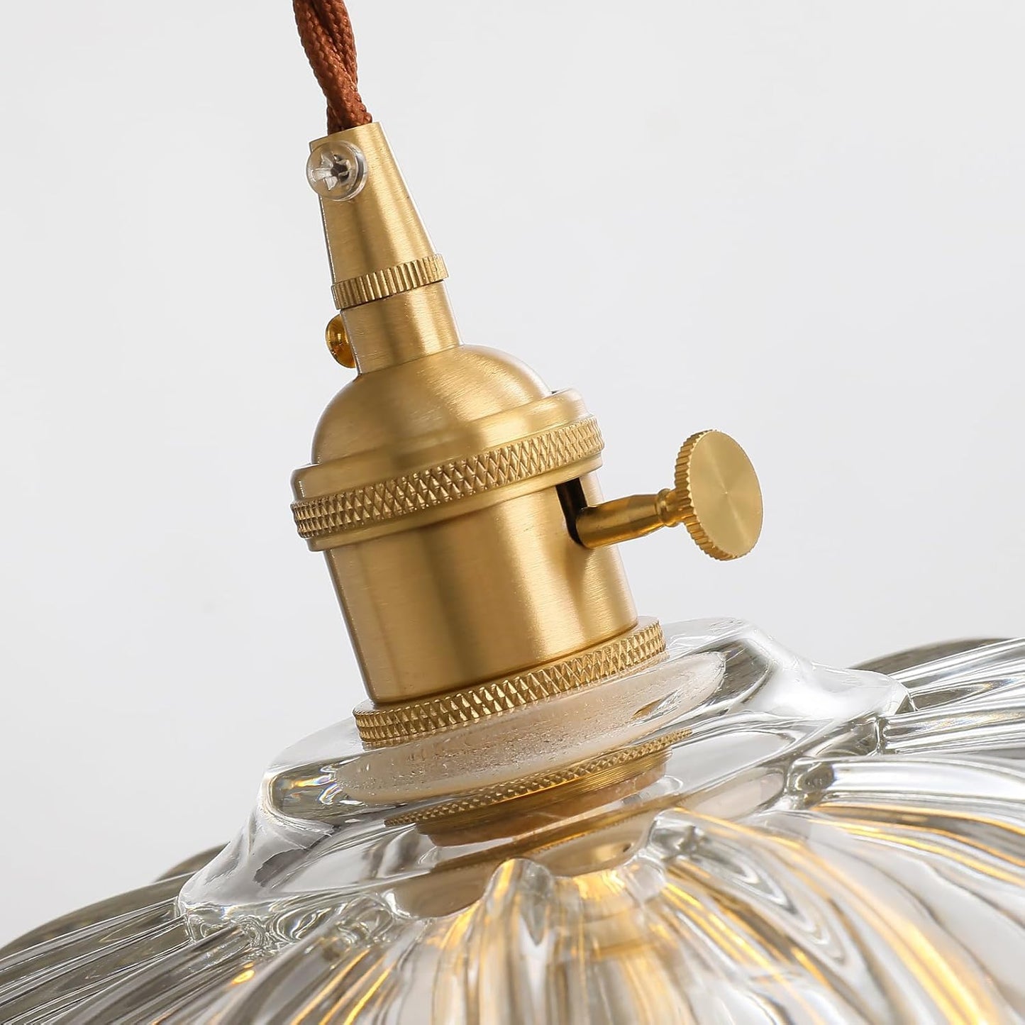 Plug in Pendant Light Hanging Lamp: Kitchen Pendant Lighting Clear Glass Pendant Light, Pendant Lights for Kitchen Island, Bedroom, Dining Room, Living Room, E26 No Bulb