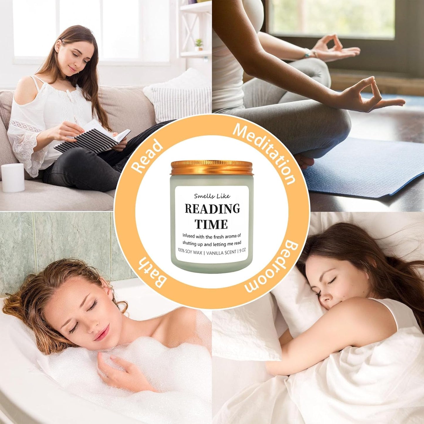 Reading Candle - Book Lovers Gifts, Readers, Bookish Present - Reading Accessories, Cute Reader Presents - Funny Mothers Day, Birthday Gifts for Book Lovers Women, Bookworm, Librarian, Men, Friend