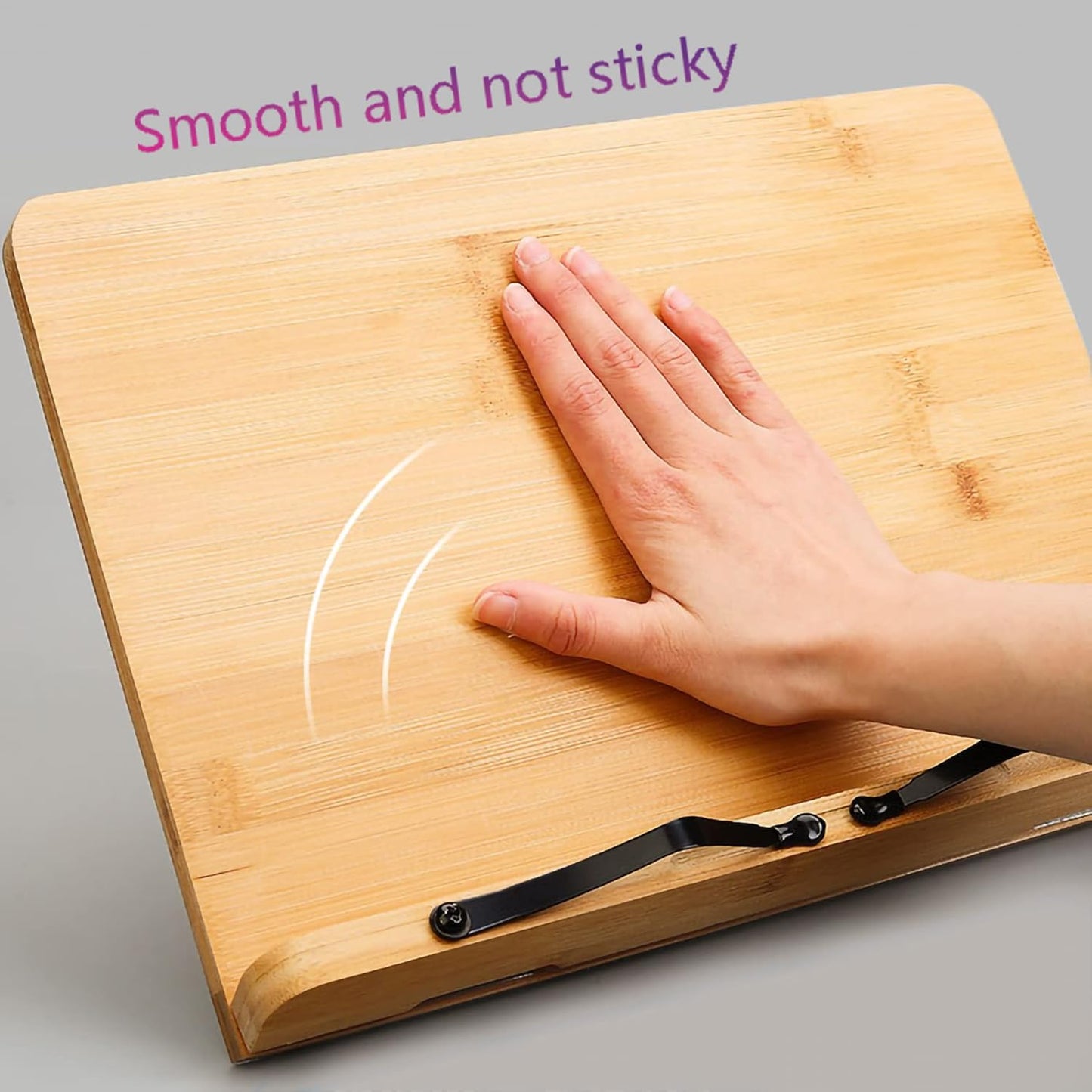 Bamboo Book Stand, Large Cookbook Holder Reading Book Holder with Adjustable Height, Foldable Wooden Cooking Bookstand for Textbook, Receipe, Music Books, Tablet (13.4" x 9.4") 15658-2D