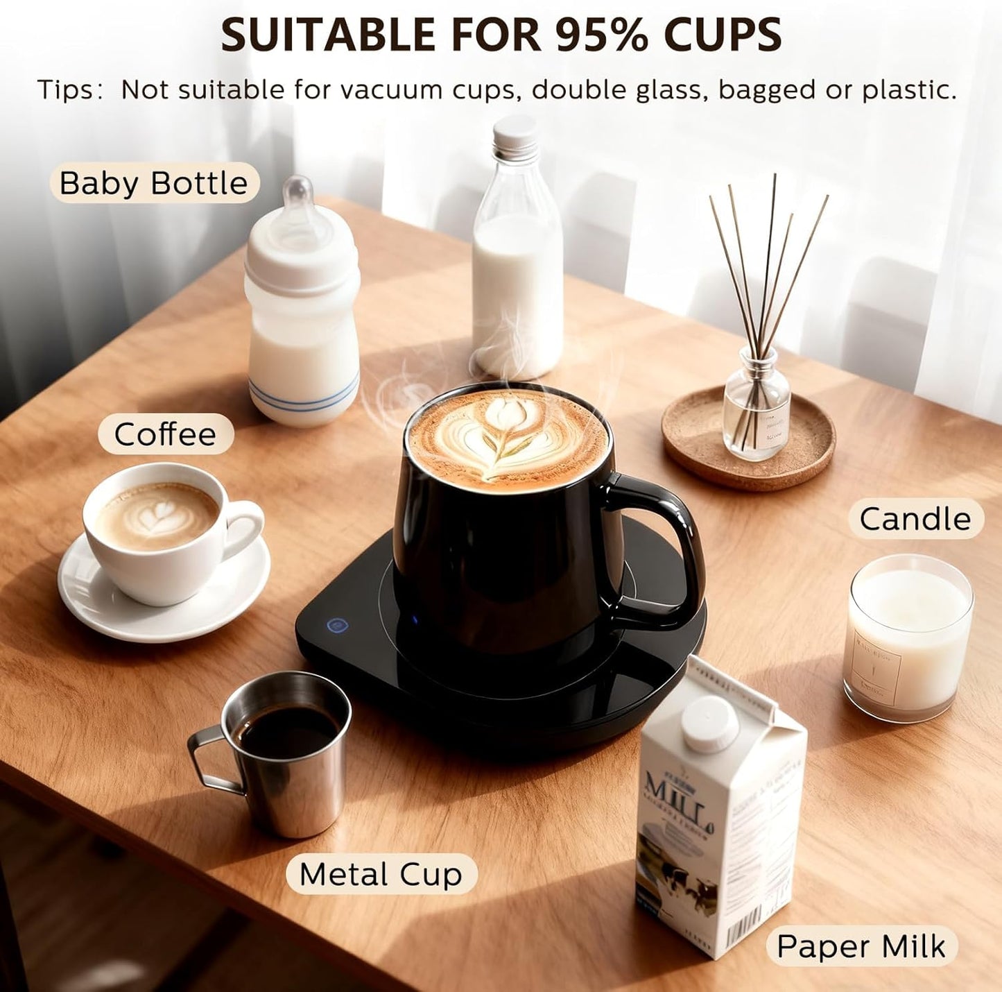 Mug Warmer with Cup Set: Yeewell Coffee Warmer for Desk - Electric Mug Heater with Adjustable Temperature - 2026 Gifts for Coffee Lover
