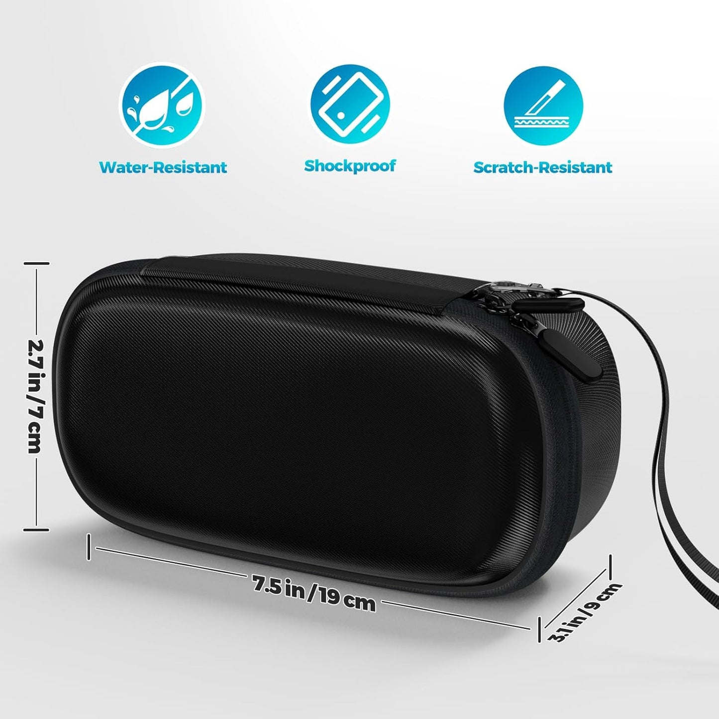 ProCase Hard Carrying Case for Anker Laptop/ 737 Power Bank, 25000mAh 165W Portable Charger Travel Storage Bag, Zippered Organizer Box for Cables Accessories with Mesh Pocket -Black