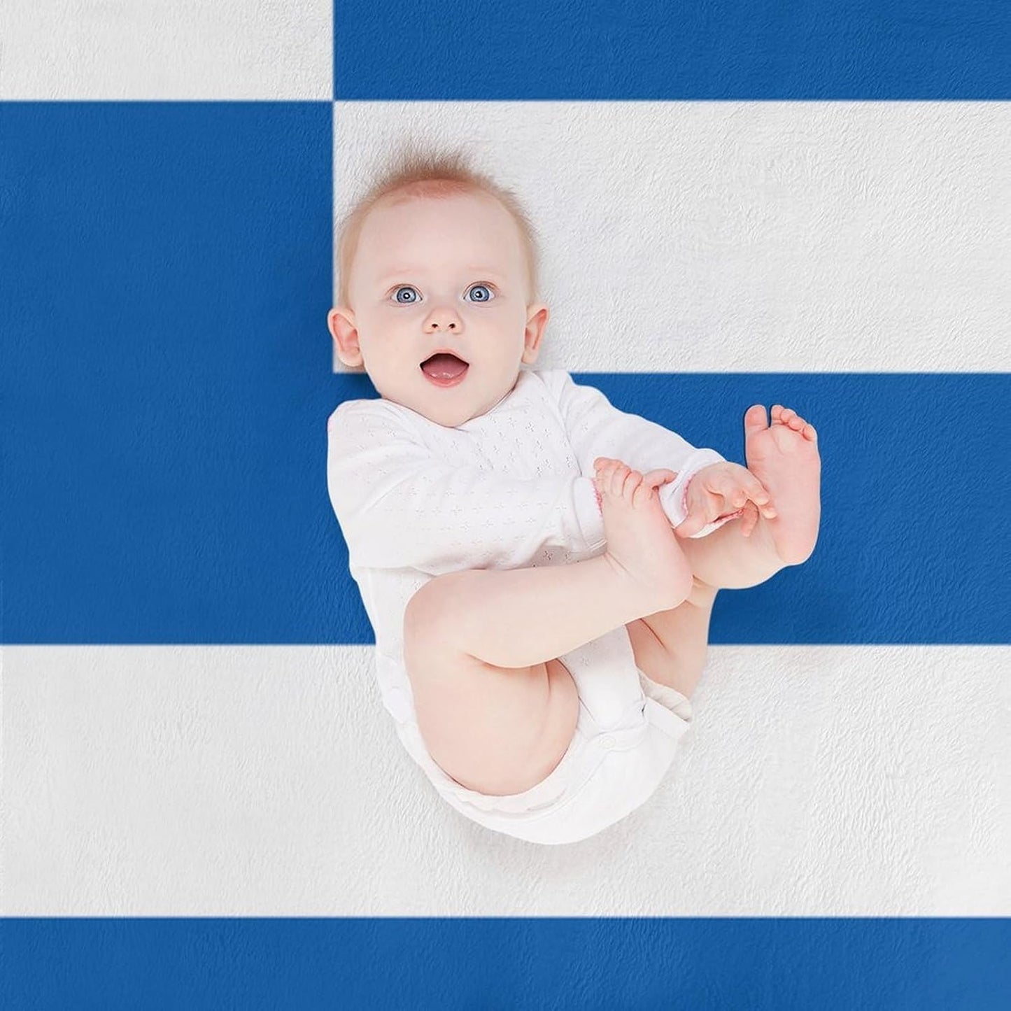 Flag of Greece Throw Blanket for Couch Bed Plush Cozy Fuzzy Flannel Blanket for All Season 70"x80"