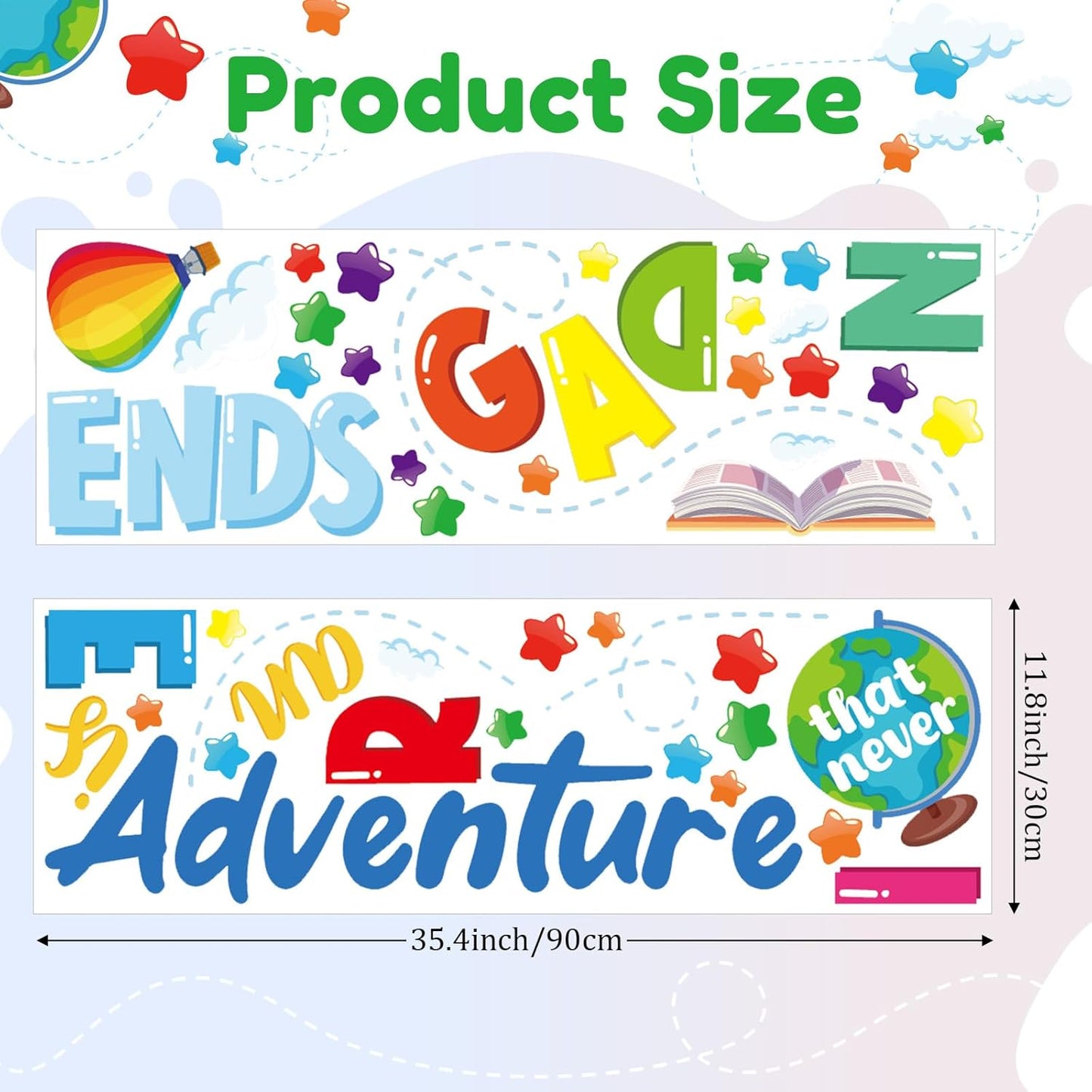Cinrobiye Inspirational Quotes Wall Decals, Reading Corner Wall Art Stickers Nursery Classroom Playroom Decor for Toddler Kids Reading Study Room Bedroom Daycare Preschool Classroom Art Stickers