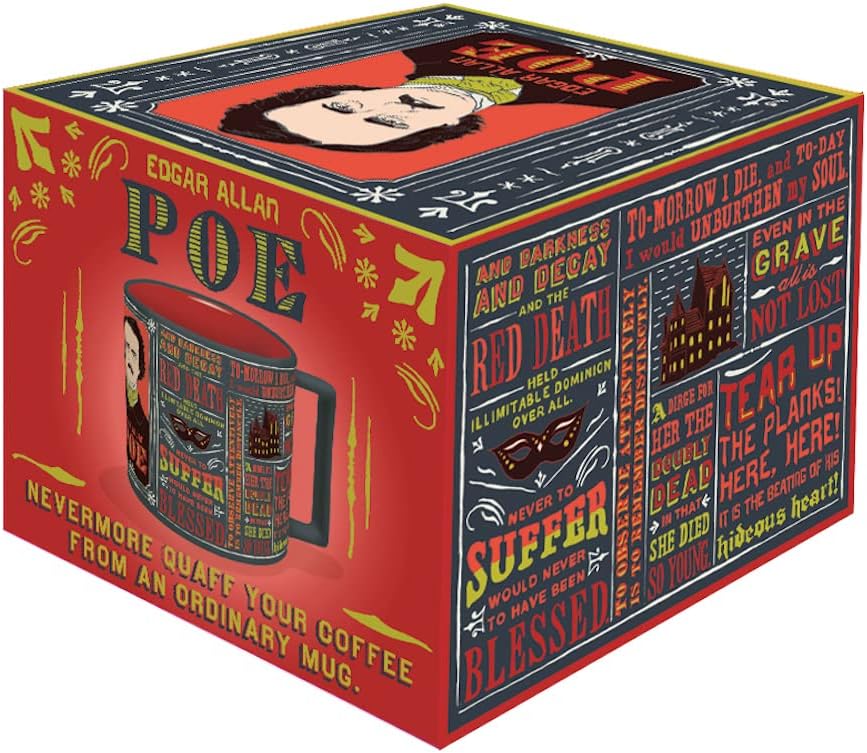 The Unemployed Philosophers Guild Edgar Allan Poe Coffee Mug - Famous Quotes and Portrait of the Gothic Horror Author - Comes in a Fun Gift Box, 14oz