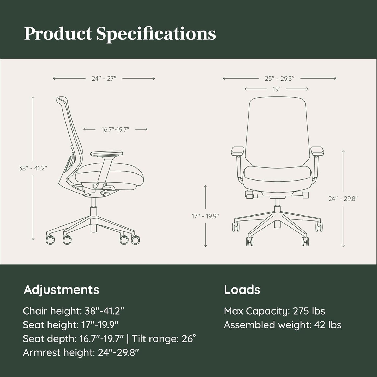 Branch Ergonomic Chair Pro - Mesh Office Chair with 14 Points of Adjustment - Height, Depth & Tilt Adjustable - 5D Armrests - Forward Tilt, Smooth Recline, and Lumbar Support - Shore
