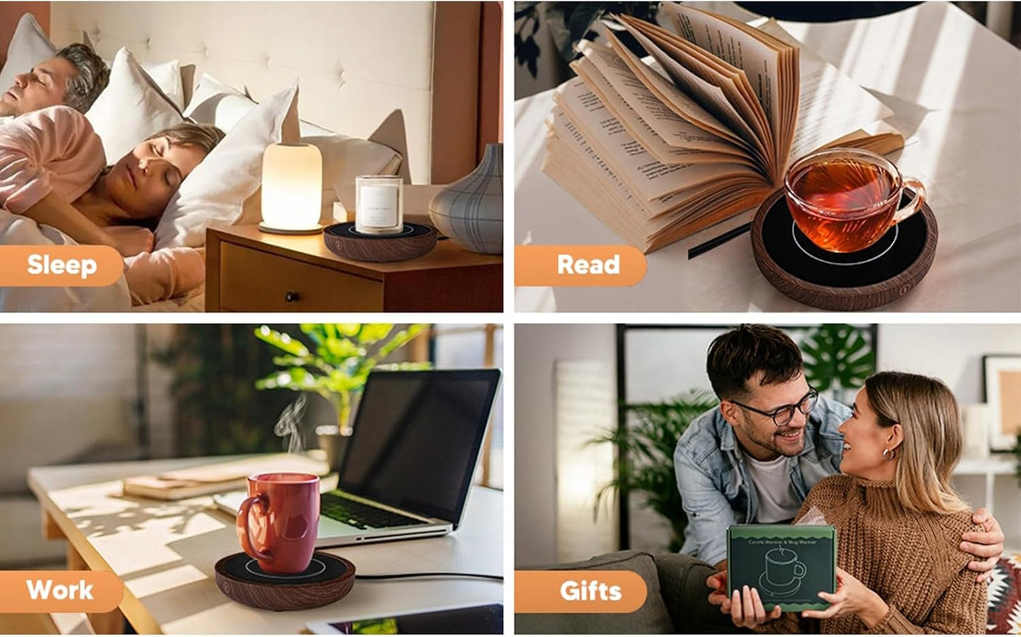 Coffee Mug Warmer, 36W Fastest Heating Temperature, KRGMNHR Coffee Cup Warmer for Desk Auto Shut Off with 3-Temp Settings, Candle Wax Warmer Heating Plate for Coffee, Milk, Tea
