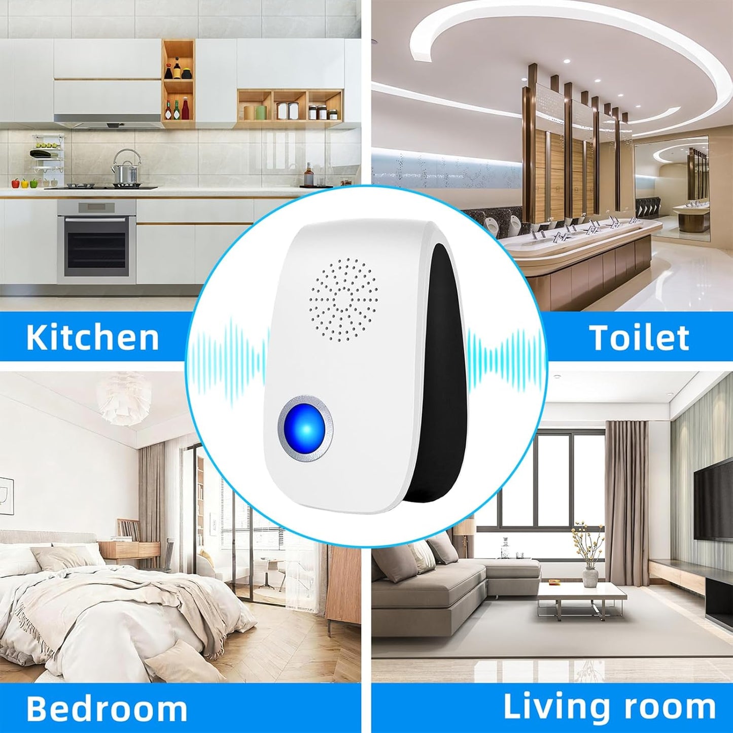 Upgraded Ultrasonic Repellent, Indoor Pest Repellent, Electronic Plug in Pest Control for Roach, Ant, Rodent, Mouse, Bugs, Mosquito, Spider Repellent for House, Garage, Warehouse (12 Packs)