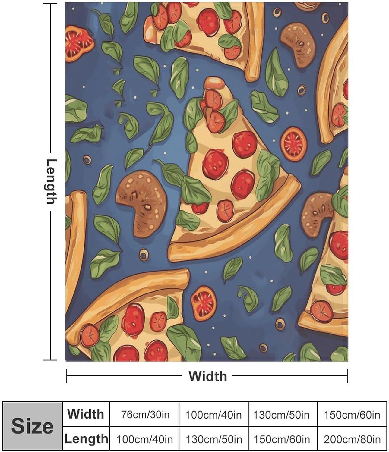 Pizza Blanket Super Soft Lightweight Throw Blanket Cute Cozy Warm Bed Blanket Decorative Fuzzy Blanket All-Season Home Decor Gift for Sofa Couch Living Room 50"*60"（130 * 150cm）
