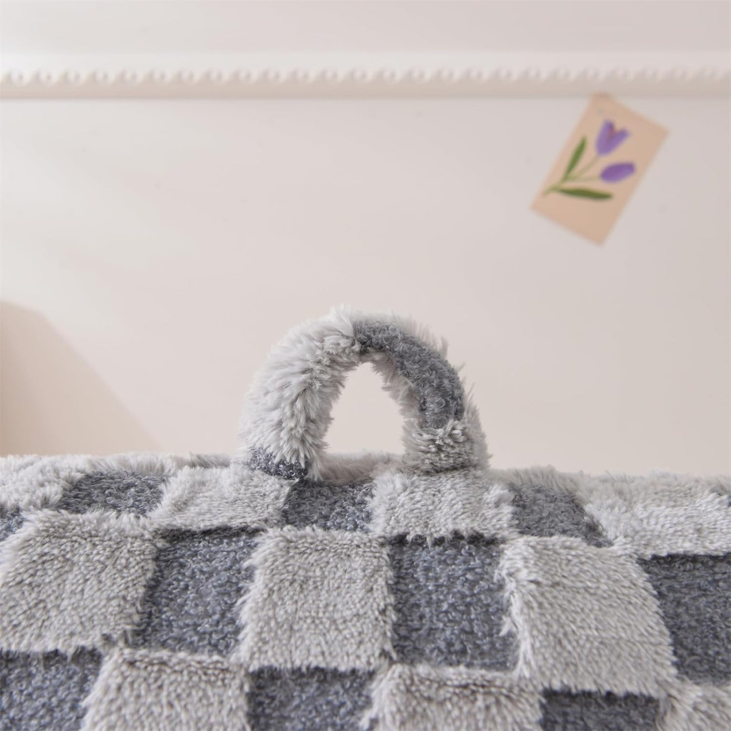 Wedge Reading Pillow with Arms — Large, Checkered, Back Support for Bed Sitting