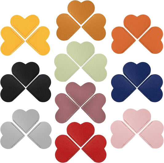 30PCS Leather Heart Bookmark Leather Corner Bookmark for Teacher Thank You Gifts Graduation Gifts Teacher Bookmarks Appreciation Gifts