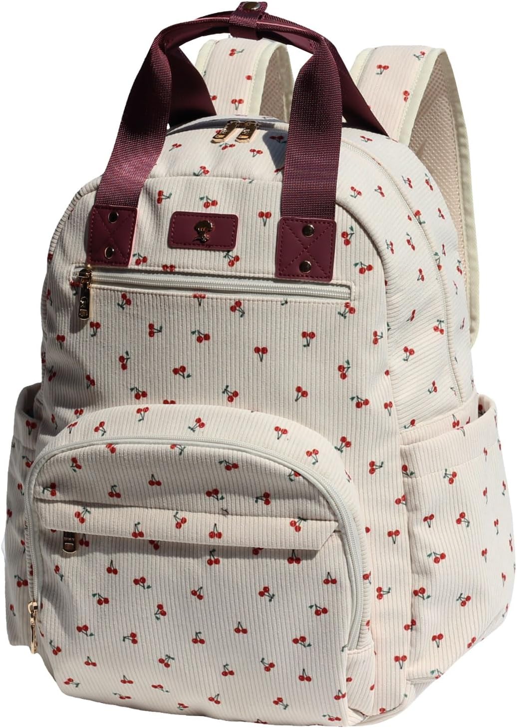 ESVAN Diaper Bag Backpack, Large Capacity Multifunction Baby Essentials Fashion Travel Pack Linen Canvas office Laptop Bag (Corduroy Hawthorn)