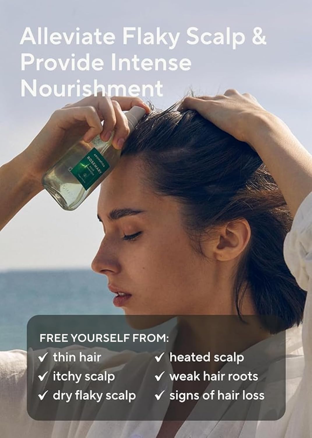 AROMATICA Root Enhancer Rosemary water spray for hair growth - with rosemary oil & caffeine & biotin - Korean hair care for hair thinning & hair loss - free from silicone, paraben and sulfate