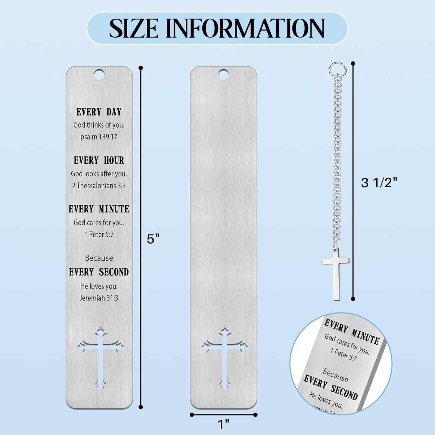 COCHIE 3PCS Metal Bookmark Bulk Christian Gifts, First Communion Gifts for Women Men Girls Boys, Bible Bookmarks with Cross Tassel, Religious Bookmark Faith Gifts Easter Basket Fillers (Cross)