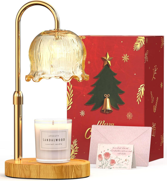 Candle Warmer Lamp with Timer Gifts for Mom, Adjustable Height Vintage Wax Warmer Lamp for Scented Candles Modern Farmhouse Decor, House Warming Gifts New Home Essentials