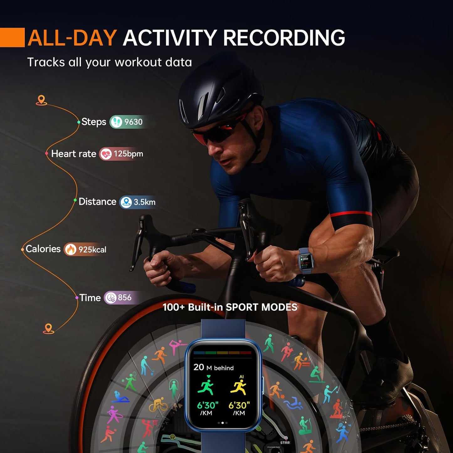 aeac Smart Watch Fitness Watch for Men Women, Alexa Built-in & Stable Bluetooth Call, with Heart Rate/SpO2/Sleep Monitor, 100 Sports, IP68 Waterproof Smartwatches for iOS Android