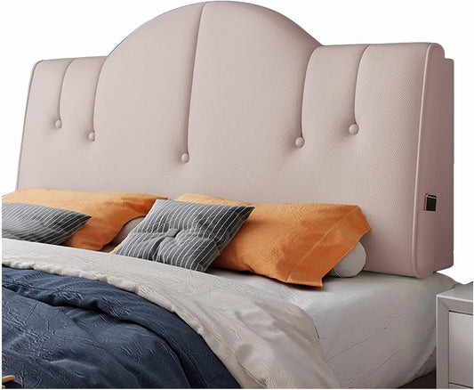 Headboard Bed Backrest Cushion PU Reading Pillow Soft Bag Lumbar Support Cushion for Hotel Home Decorate Customizable (Color : Green Size : 190X60X10CM) (Flesh Pink 160X60X10CM)