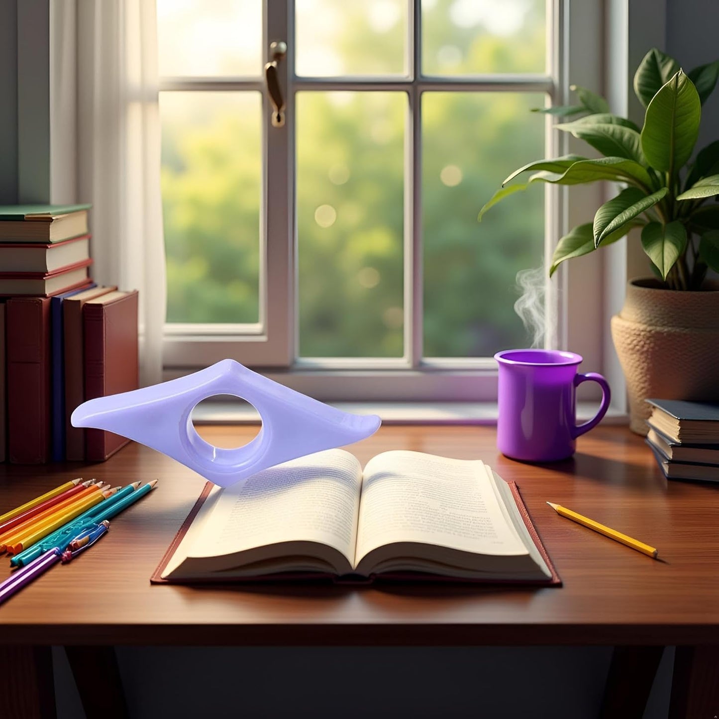 Purple Book Page Holder Thumb Book Holder Ring Book Opener Bookmark Reading Accessories for Teachers Literary Readers Book Covers and Book Accessories,Page Holder Reading Ring Holder