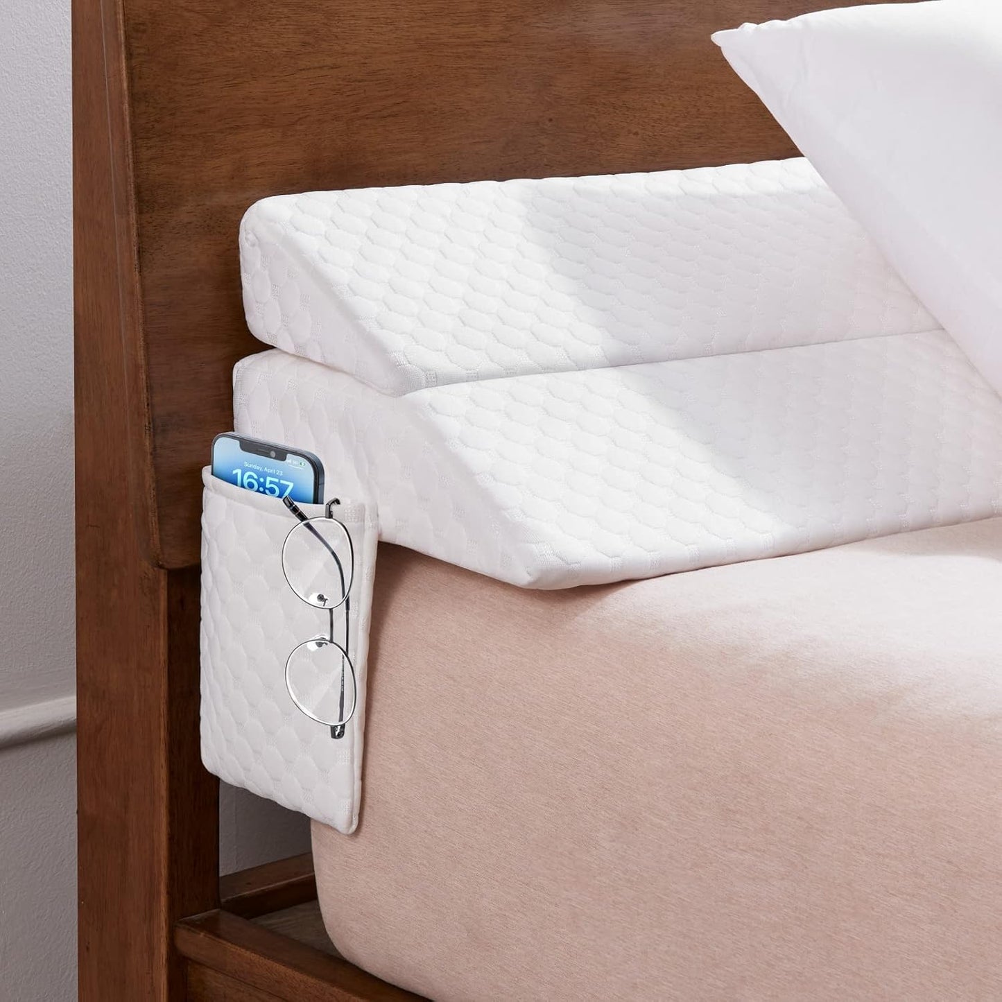 EUHAMS King Size Bed Wedge Pillow - Bed Gap Filler Mattress Wedge Headboard Pillow Close The Gap 0-7" Between Your Headboard and Mattress or Wall for Sleeping Backrest Pillow (White 76"x10"x6")
