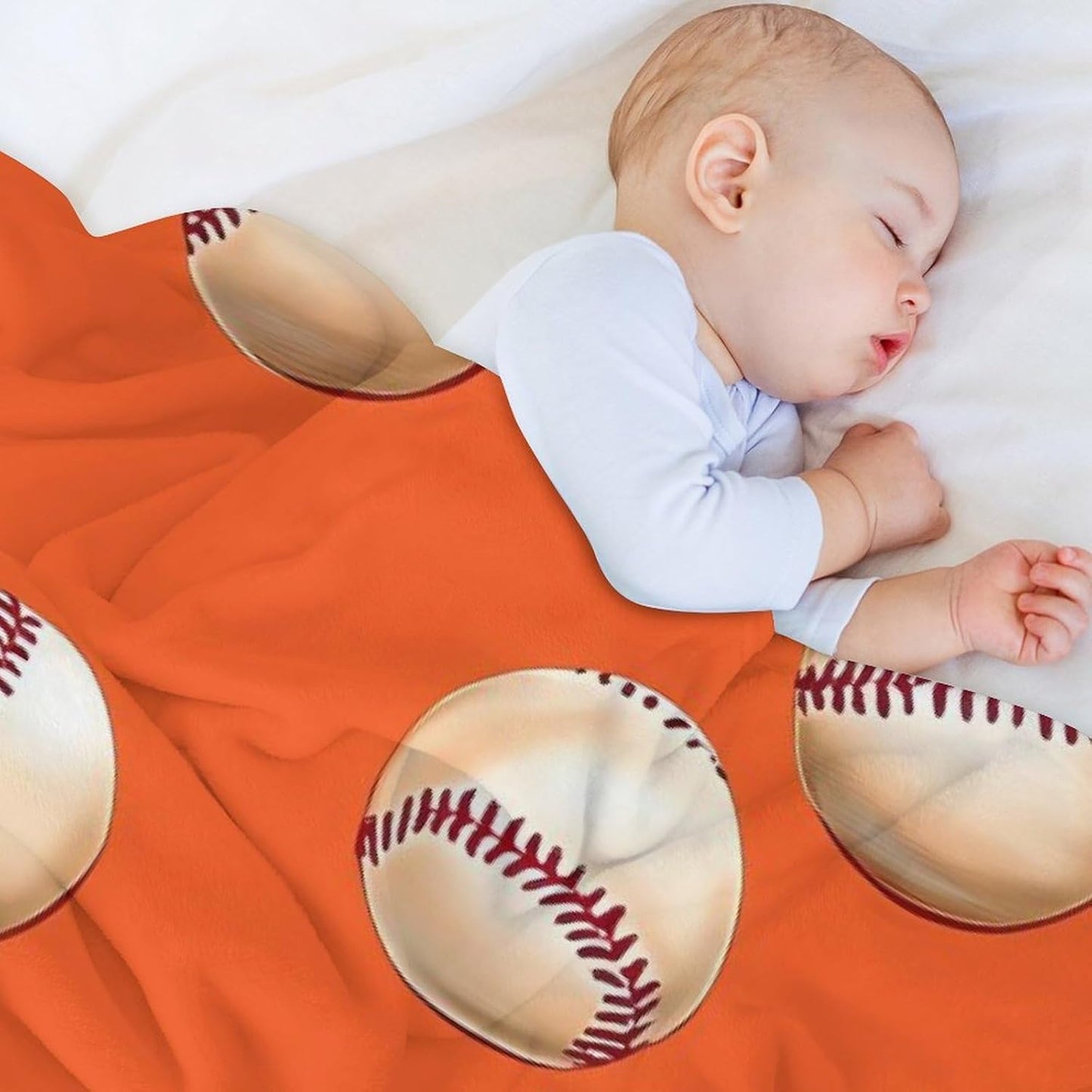 Baseball Pattern Throw Blanket for Couch Bed Plush Cozy Fuzzy Flannel Blanket for All Season 55"x70"