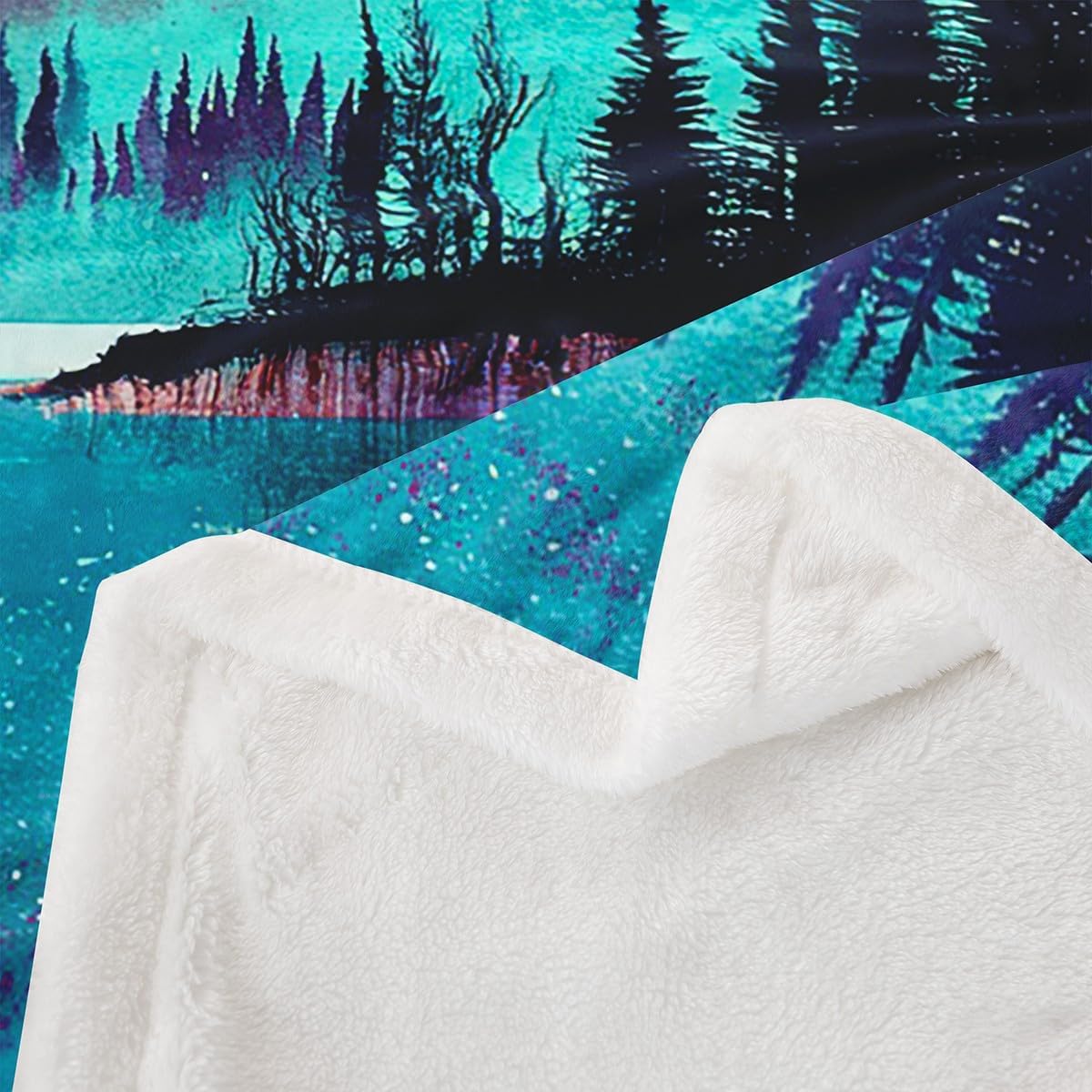 Smoky Mountain Fleece Blanket Pineforest Bed Blanket 50"x60",Trees Natural Scenery Art Throw Blanket for Kids Child,Sunset Mountain With Firforest And Arrow Folk Style Retro Print Bedroom Decor