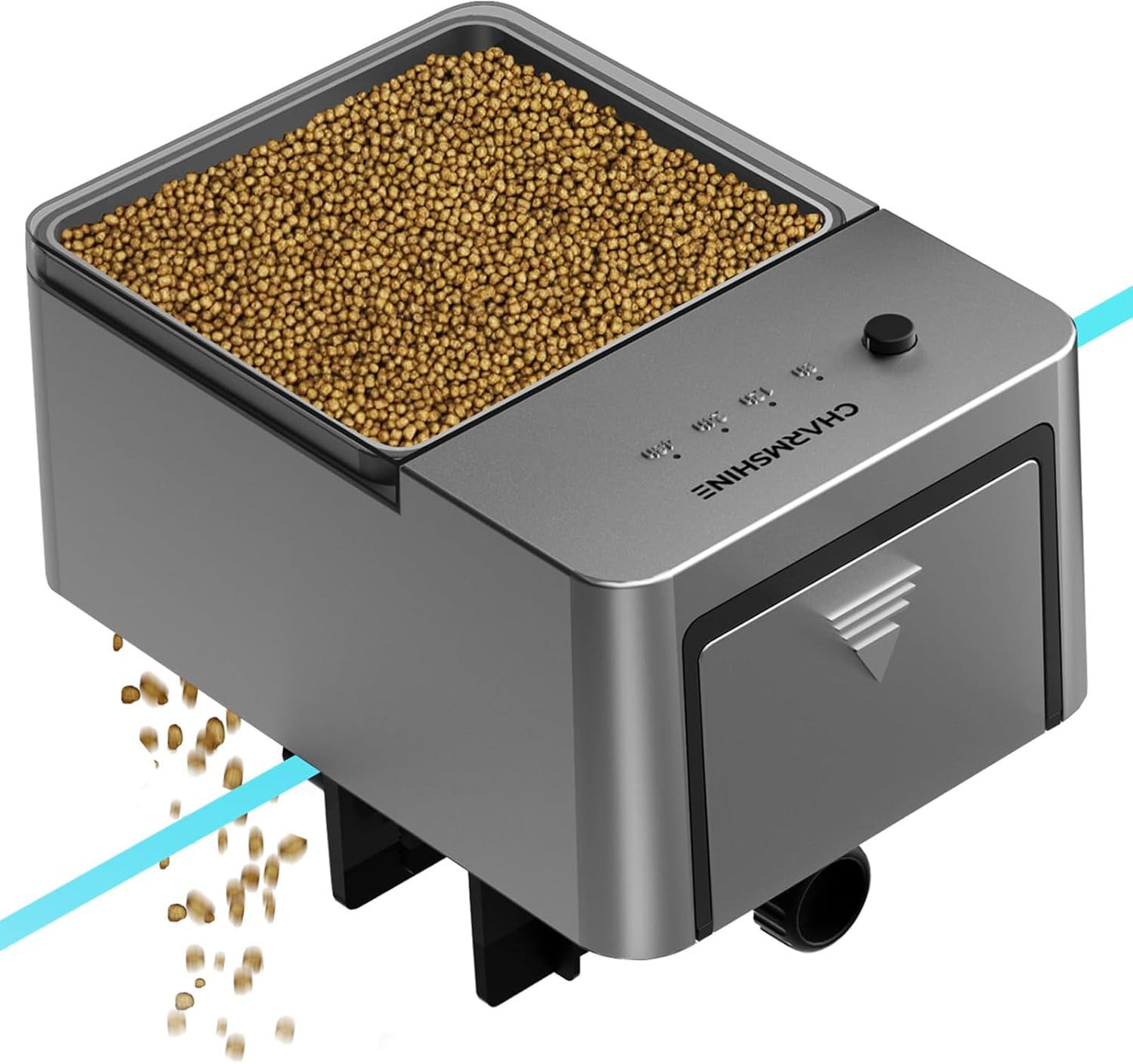 100ml Automatic Feeder for Aquarium Vacation Timer for Fish Tank Food Adjustable Auto Fish Feeder Dispenser for Pellets Strips 8/12/24/48H Timer Battery Operated(Not Included)
