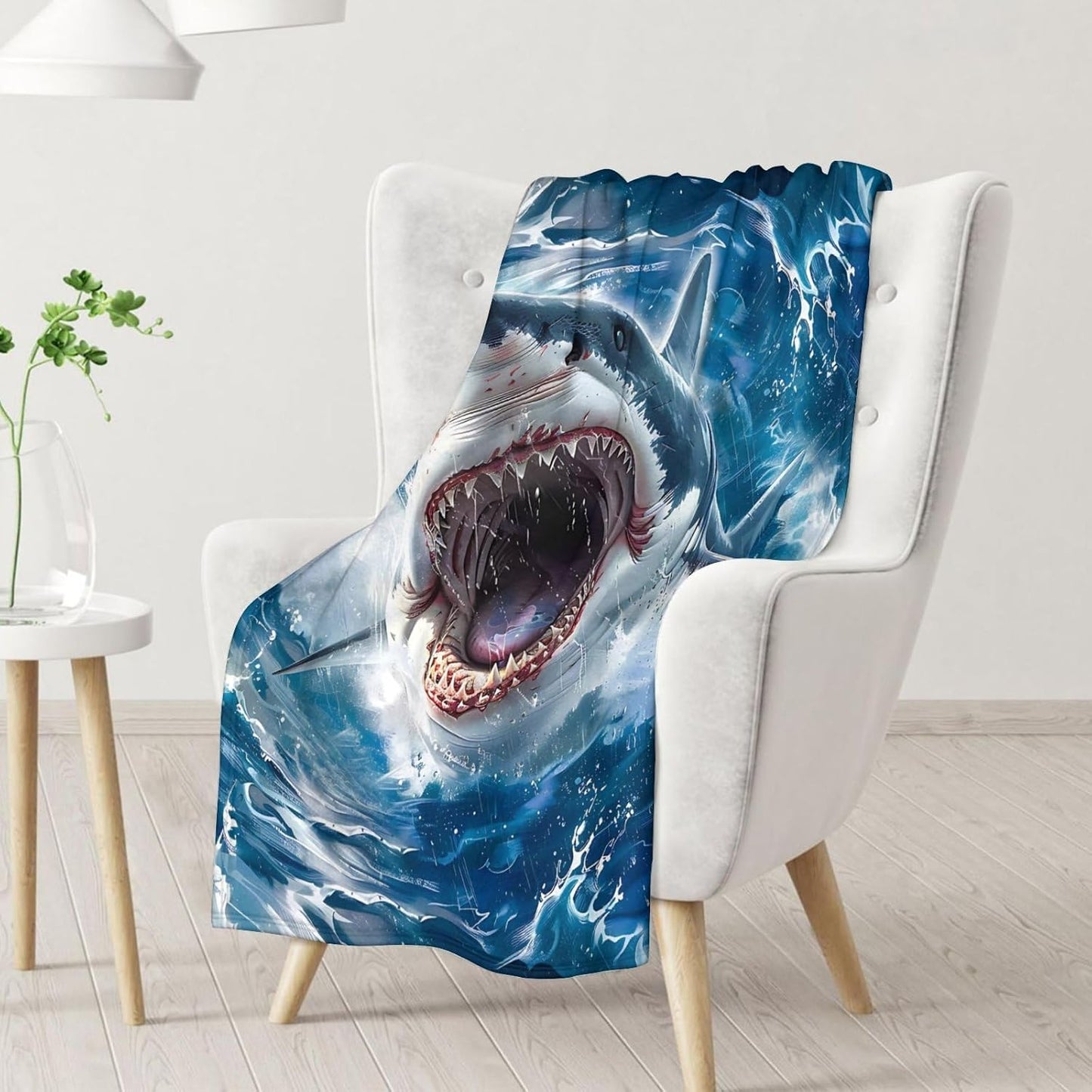 Shark Blanket for Kids 5-7 - 40 x 50 Inches Soft Flannel Throw for Animal Lover - Soft Warm Throw Blankets Stuff for Couch, Sofa