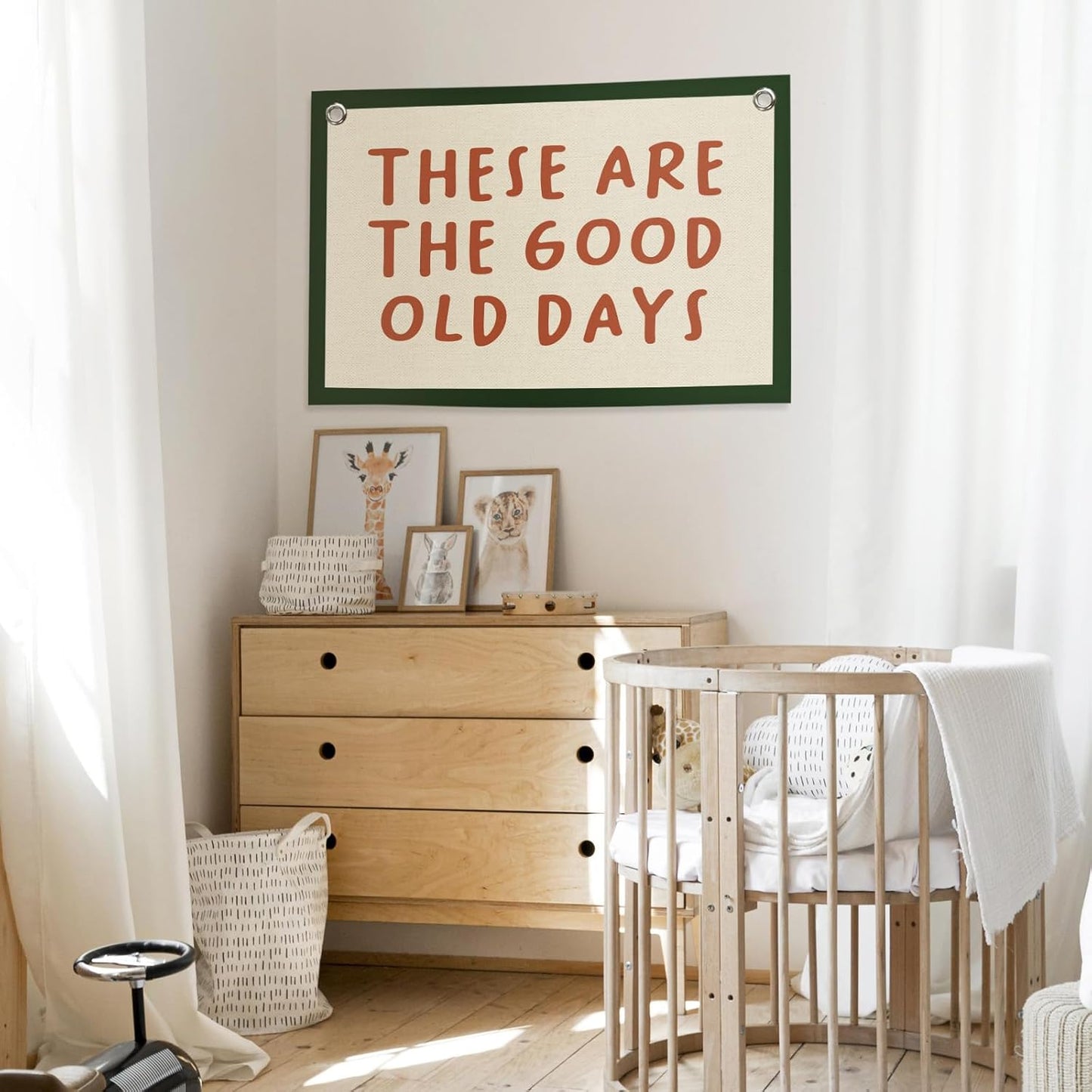 These Are The Good Old Days Banner, Trendy Retro Motivational Room Decor, Nostalgic Inspirational Canvas Flag Wall Hanging Decor Art for Home Living Room Playroom 20x30in