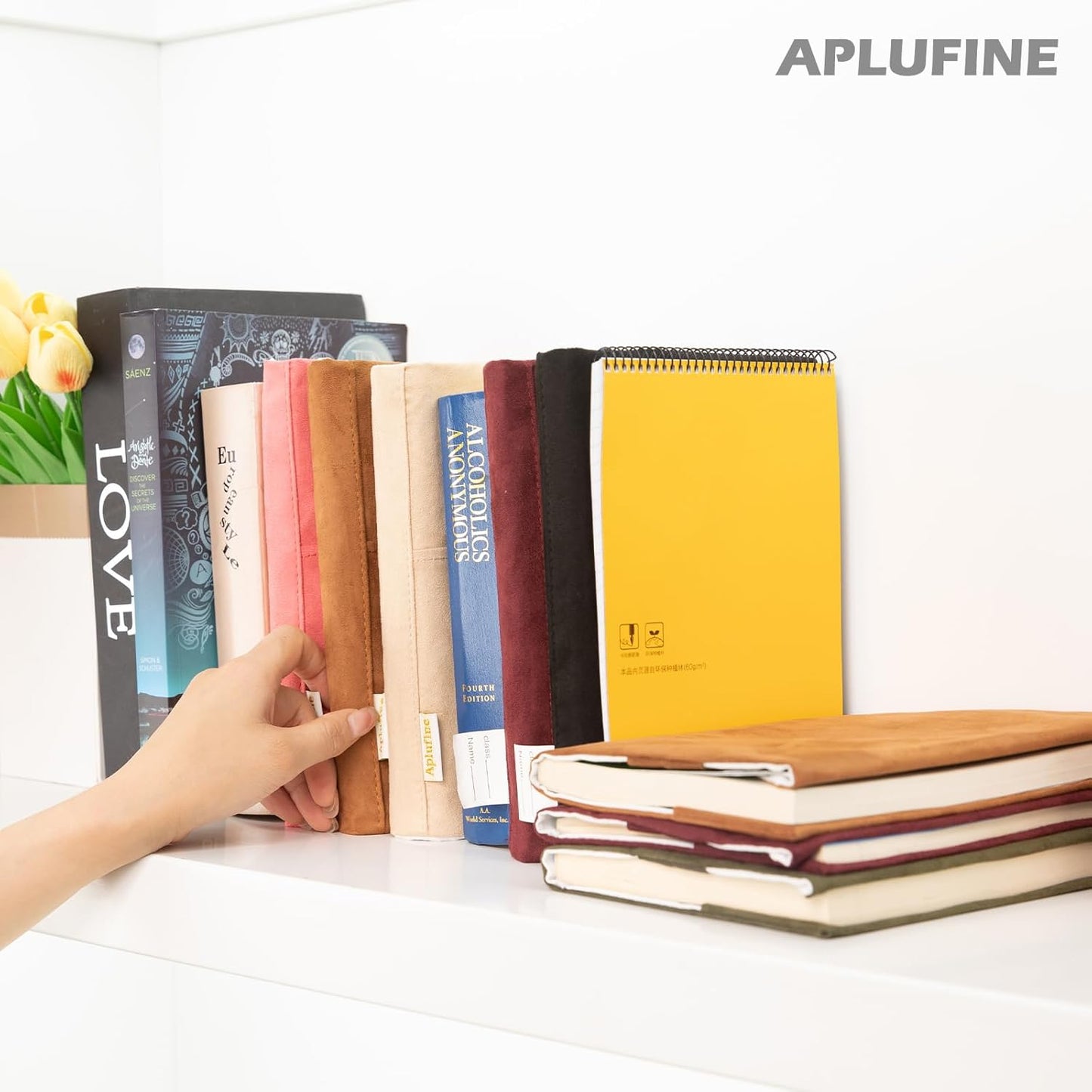 Velvet Book Cover for Paperbacks, Reusable Fabric Book Cover with Pockets, Adjustable Book Protector for Softcover Books, Journals & Bibles