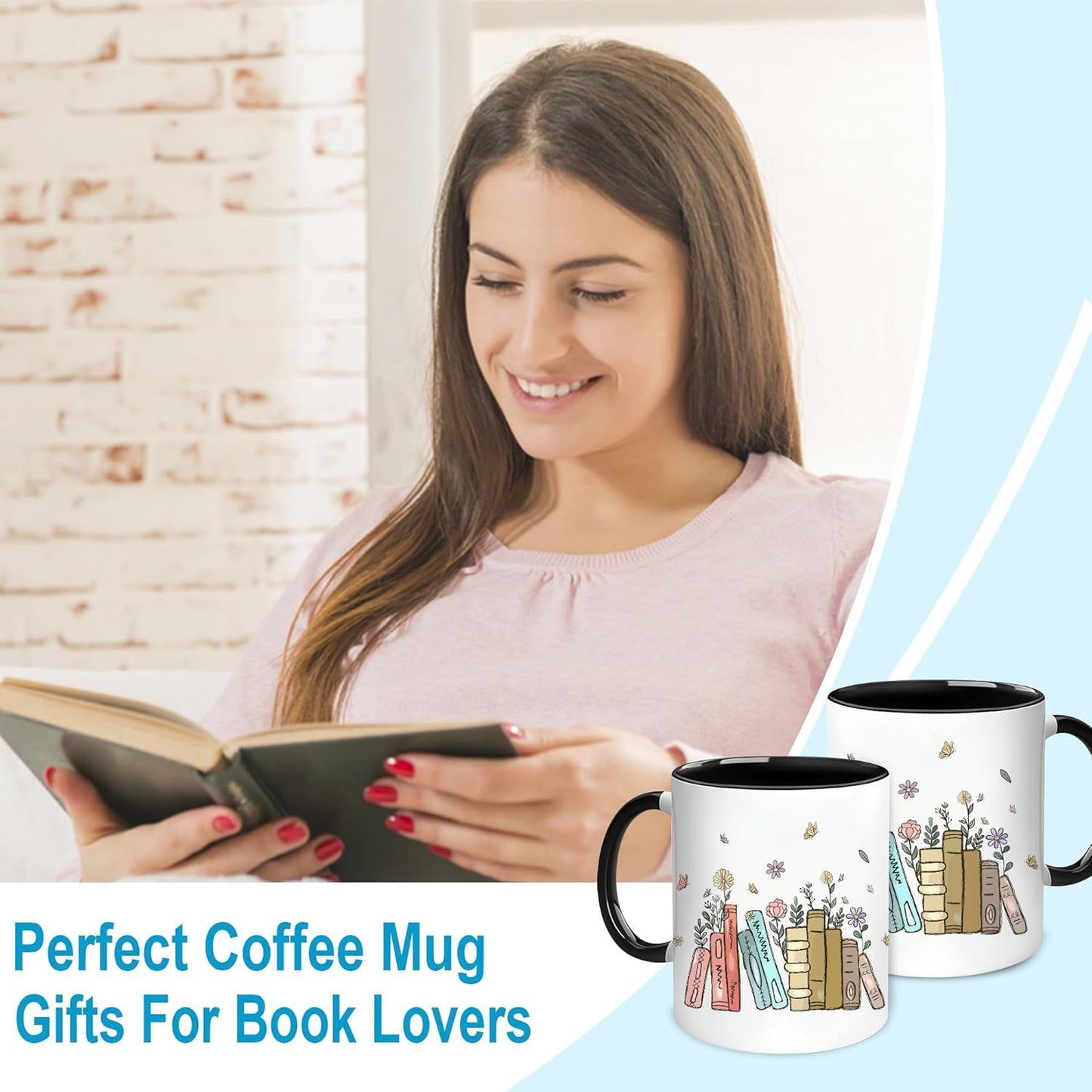 Hyturtle Book Lover Coffee Mug 11oz - Gifts For Book Lover On Christmas, Birthday - Librarian Mug for Women - Bookish Gift - Bookworm Cup - Gift For Her - Gifts for Readers
