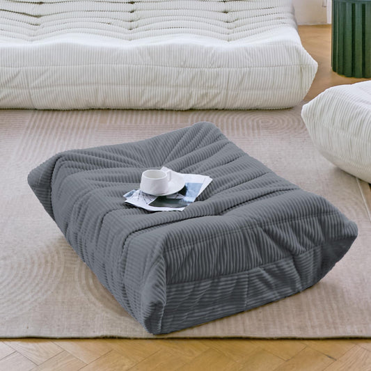 N&V Ottoman for Fireside Chair and Sofa, Soft Premium Corduroy Ottoman, Foam Ottoman for Accent Chair, Living Room Bedroom (Forest Grey)