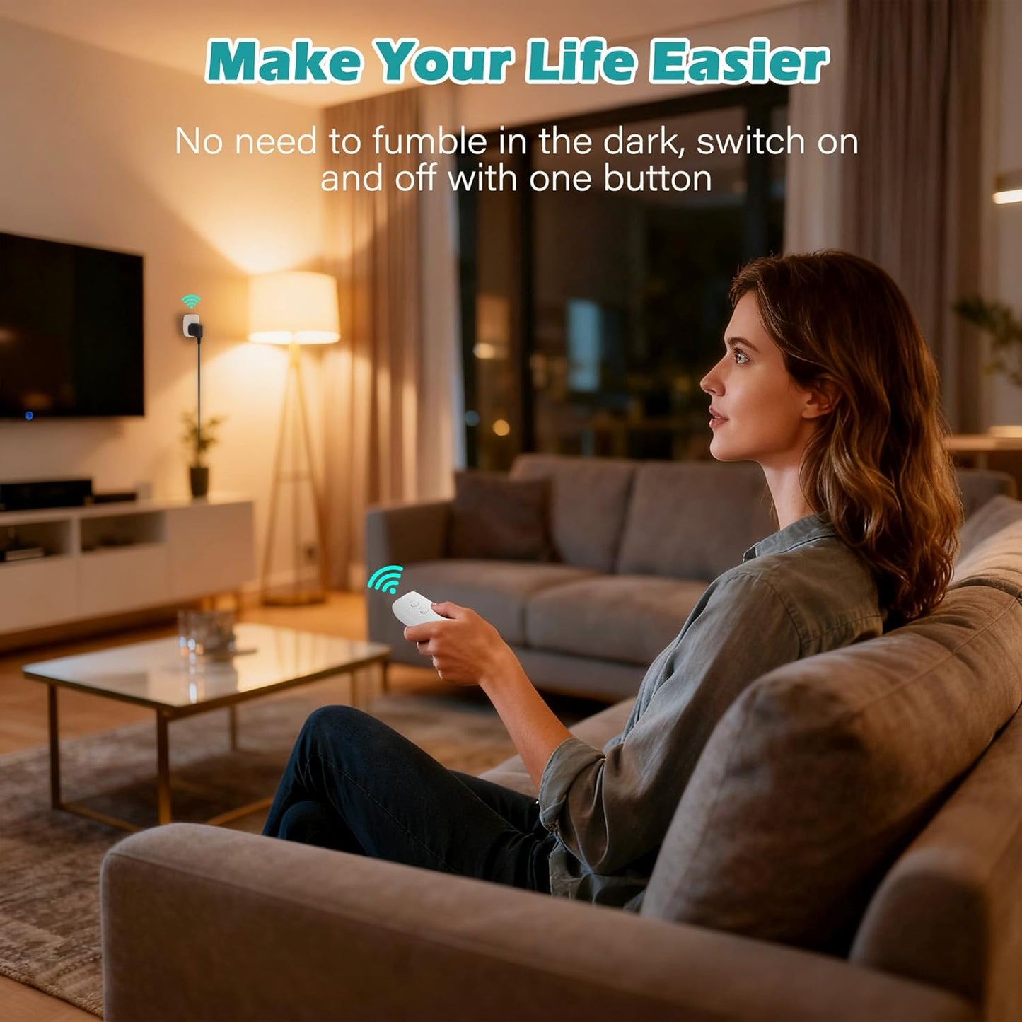 80 Ft Remote Control Outlet Plug On/Off Switch Kit, No WiFi Needed Wireless 3 Prong Power Light Switch, Long RF Range Low-Profile Compact for Lamps Fans Household Small Appliances Christmas-ETL-White