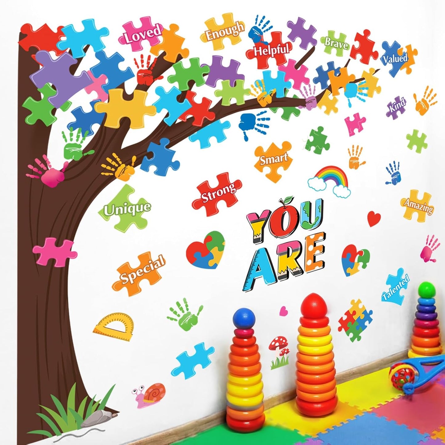 decalmile Reading Corner Tree Wall Stickers Inspirational Motivational Quotes Wall Decals Kids Playroom School Library Classroom Wall Decor