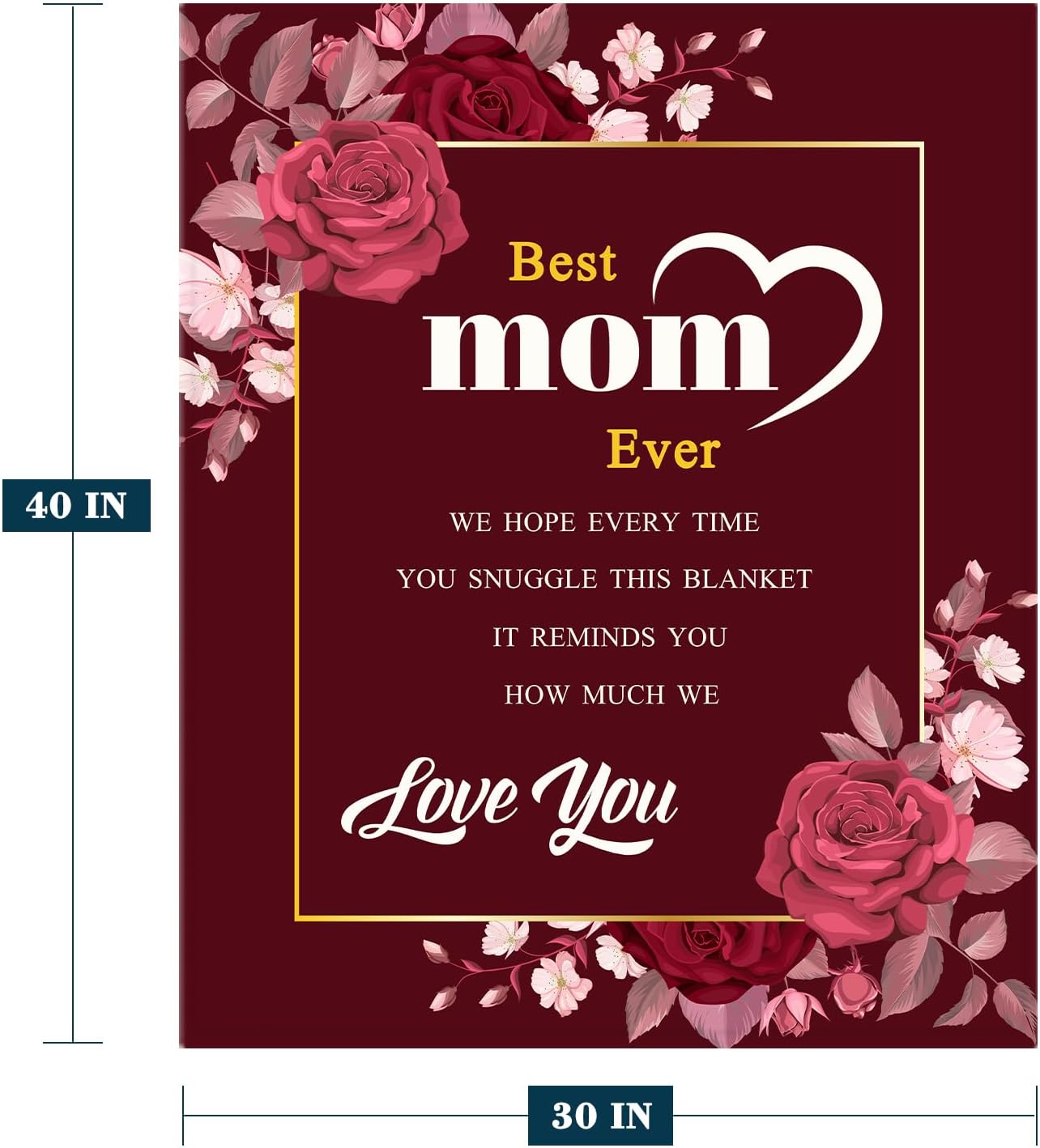 Best Mom Blanket for Mothers Day Blanket for Mom from Daughter Son Letter to Mom Blanket Mothers Day Blanket Gift for Mom Floral I Love You Mom Throw Blanket for Couch Sofa Small Szie 30x40