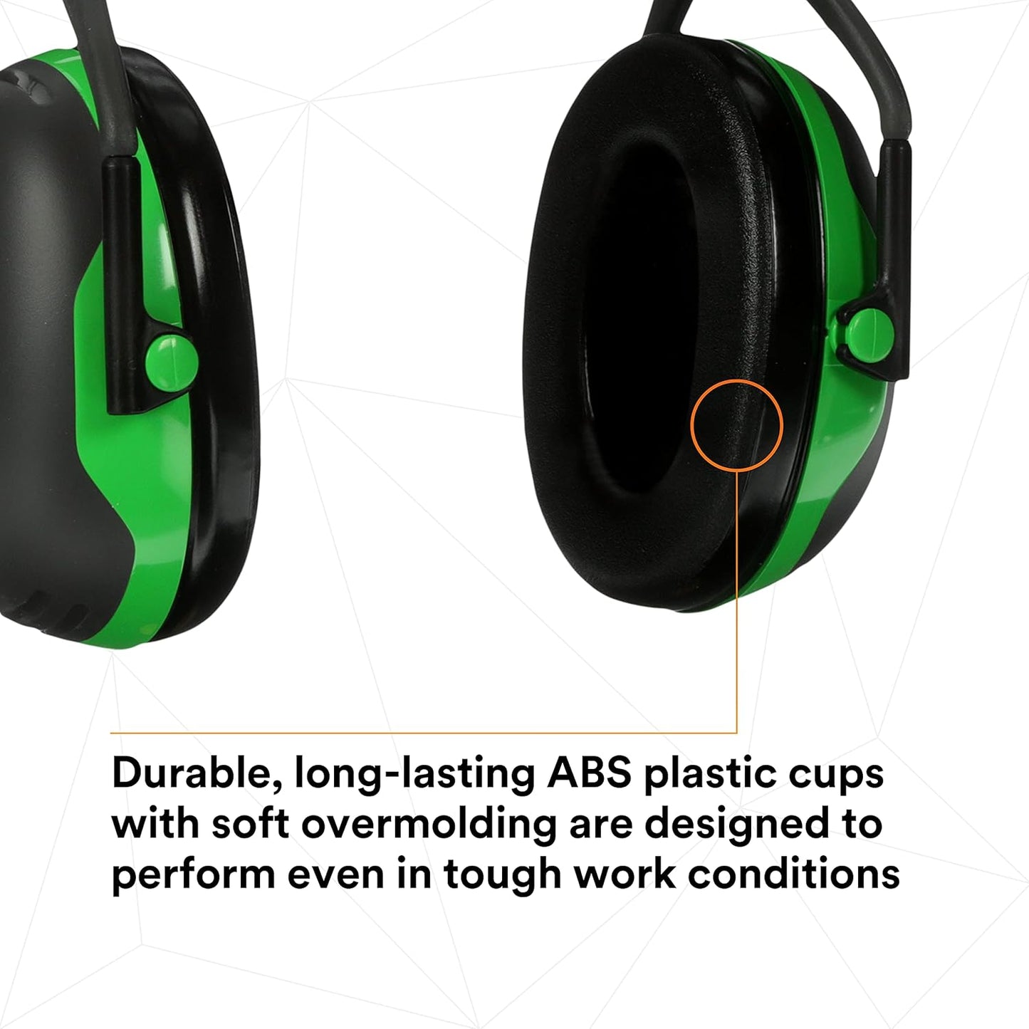 3M PELTOR Ear Muff Hearing Protection, Over-the-Head, X Series X1A, NRR 22 dB, Lightweight, 1 Pair, Construction, Manufacturing, Maintenance, Automotive, Woodworking, Green/Black