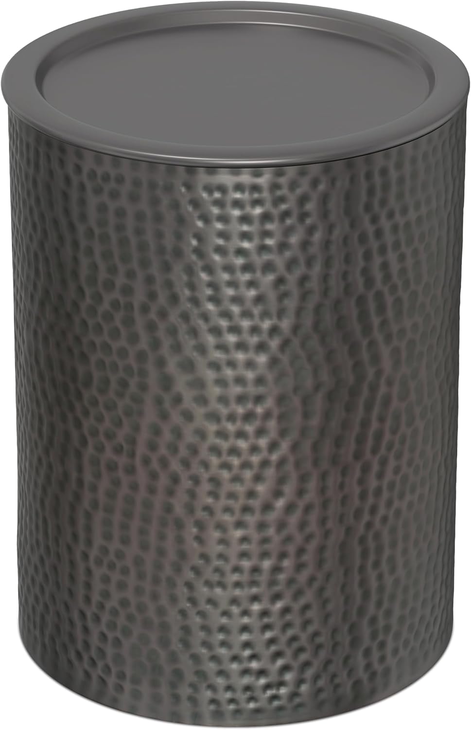 SIMPLIHOME Corbin Side Table – 16 inch Wide Metal Round Accent Table in Hammered Antique Copper, Industrial Style End Table for Living Room, Bedroom, or Office with Sturdy Base, Assembled