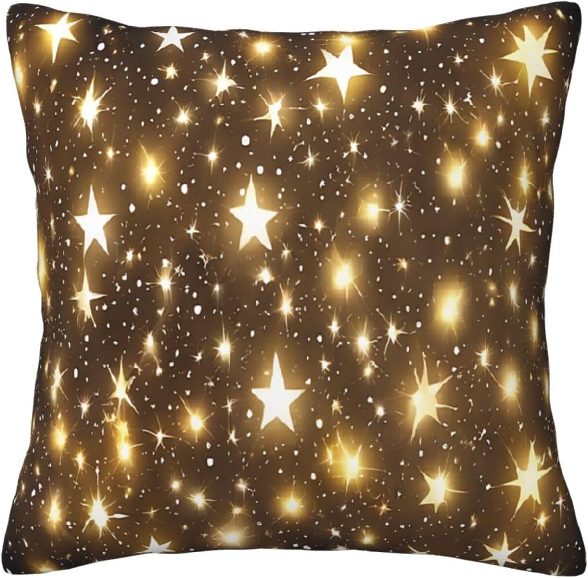 All-Season Square Pillow Covers 18"X18", Gold Bling, Decorative Throw Pillow Covers for Sofa Bed Couch, Hidden Zipper Cushion Cover, Square Lumbar & Accent Pillowcases for Home Decor