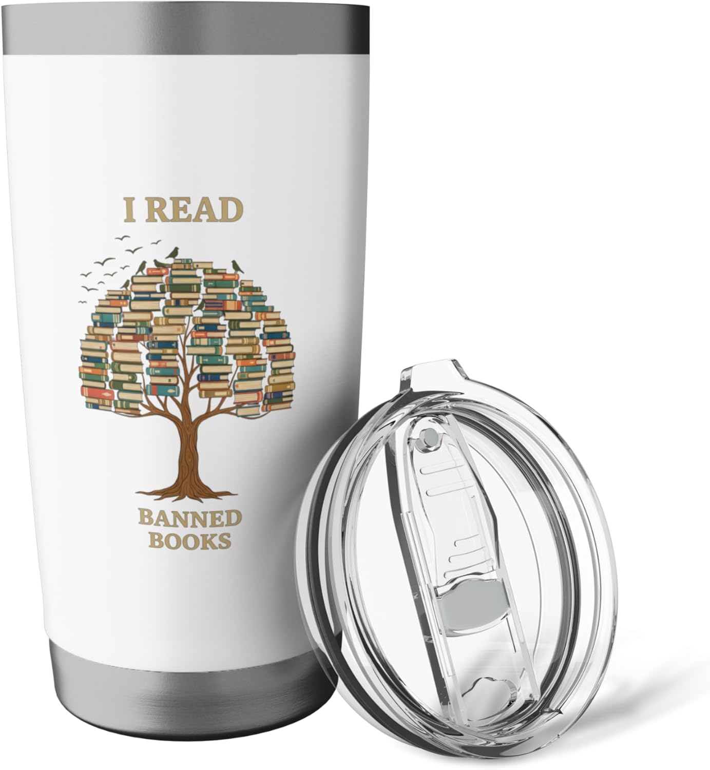 I Read Banned Books Literary Reader Protest Book Lover Stainless Steel Insulated Tumbler