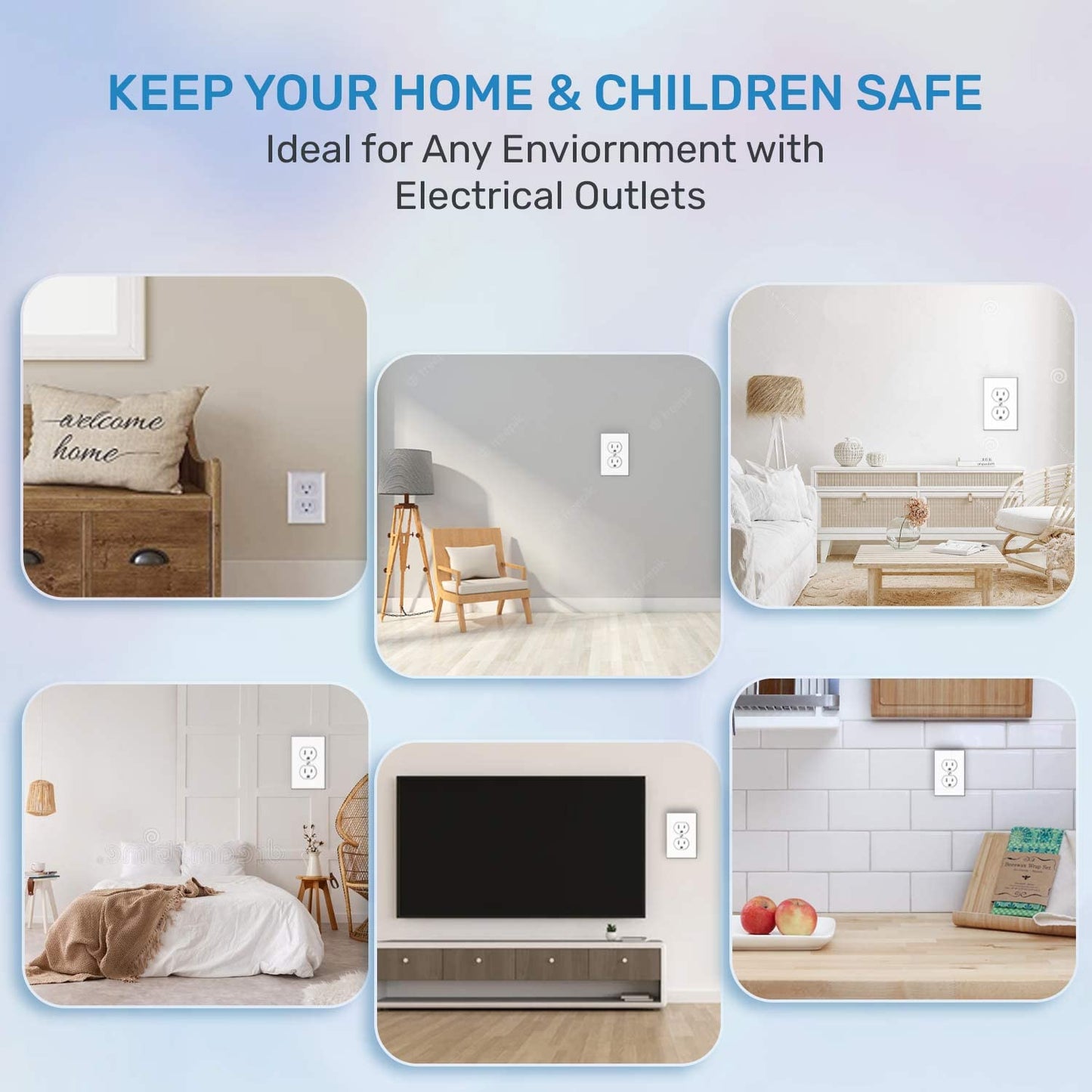 24 Pack Outlet Covers & Removal Tool Baby Proofing, Provide Shock Prevention and Easy Installation, Safe and Secure Plastic Plug Covers for Power Sockets (24 Outlet Covers)