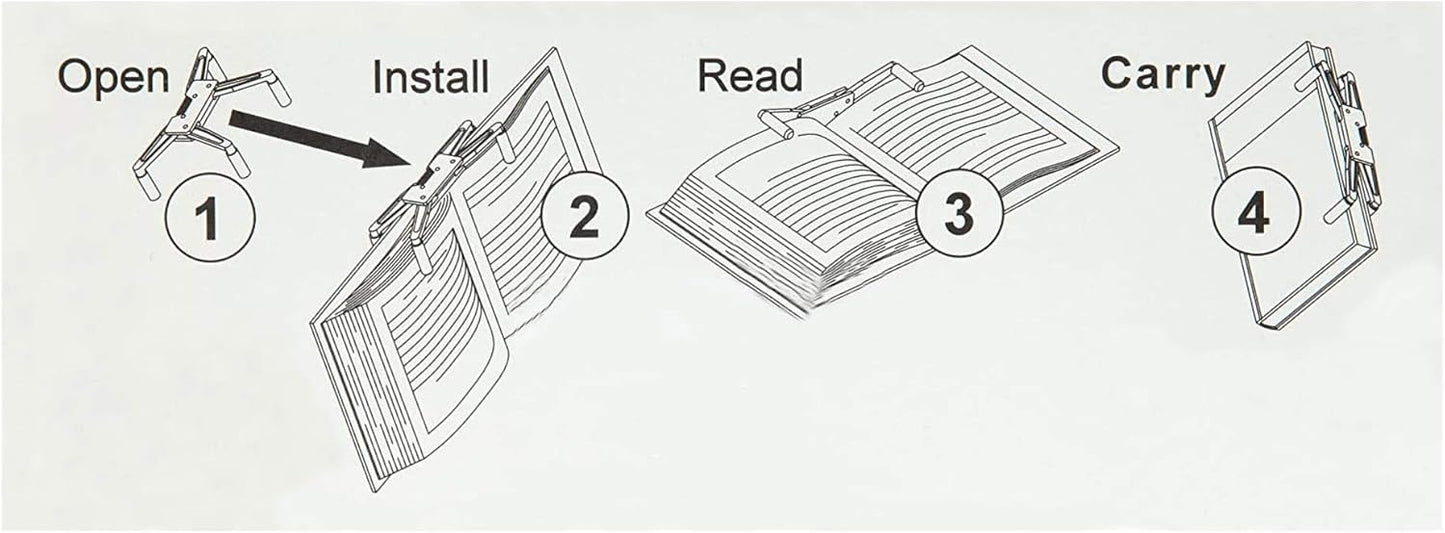 Portable Book Page Holder for Hands Free Reading in Bed, on The Go, on The Treadmill & Exercise Bike - Works on Hardcovers, Paperbacks, Magazines, and Comic, Art, Piano and Recipe Books